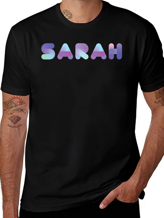 SARAH Custom Name T-Shirt - Unique Gradient Design