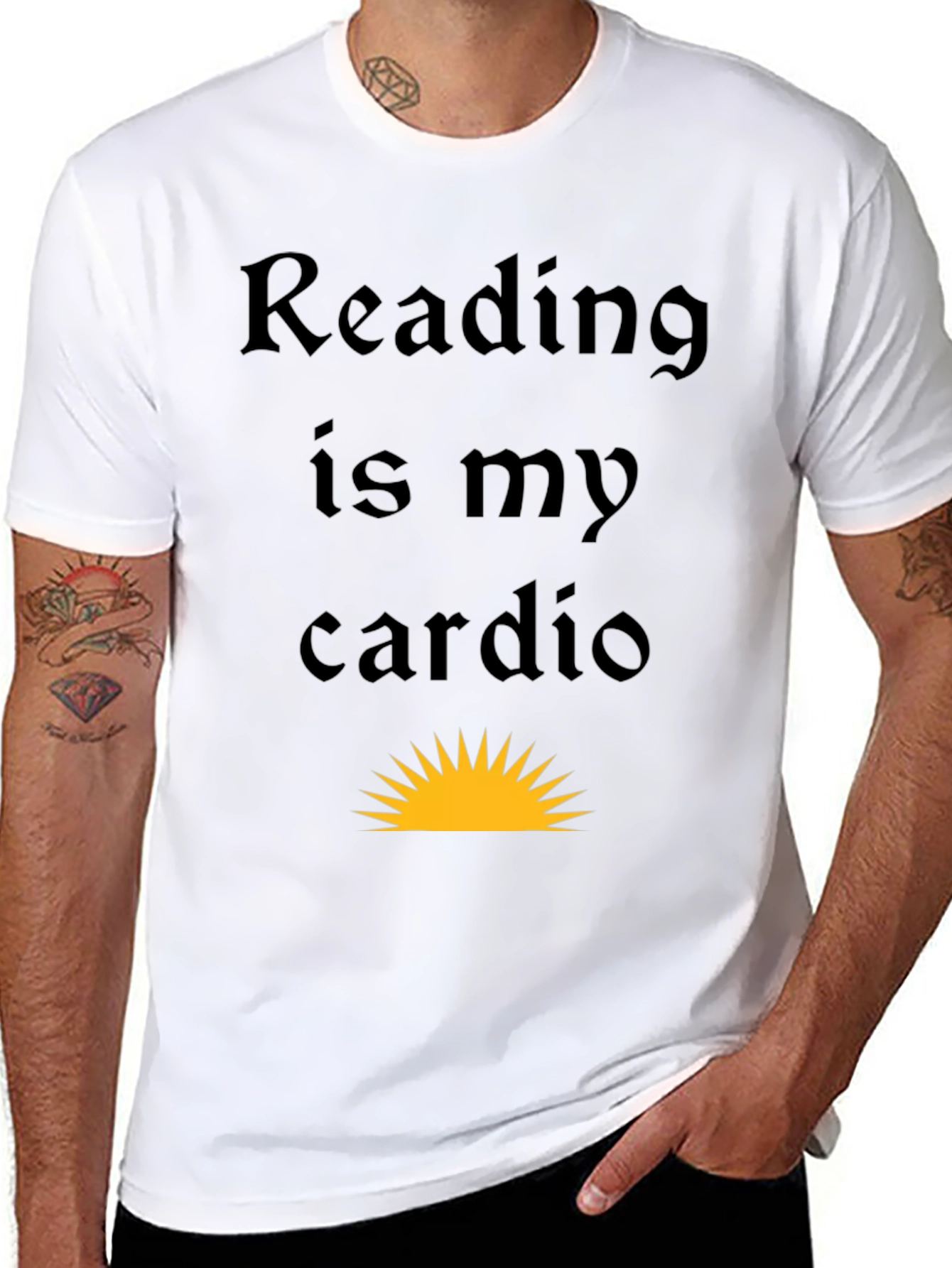 Reading is My Cardio Black Graphic Tee