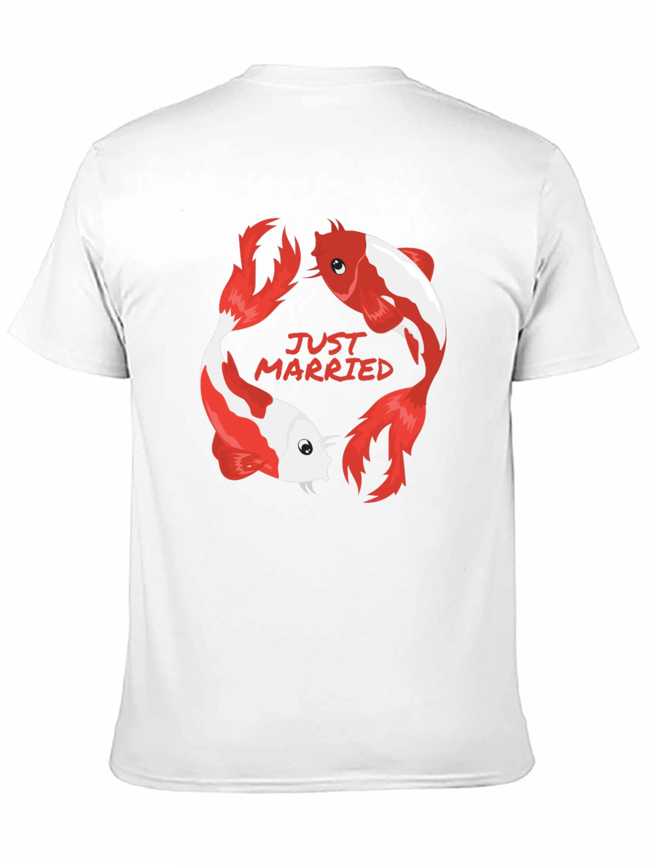 Just Married Koi Fish Graphic Tee - Black