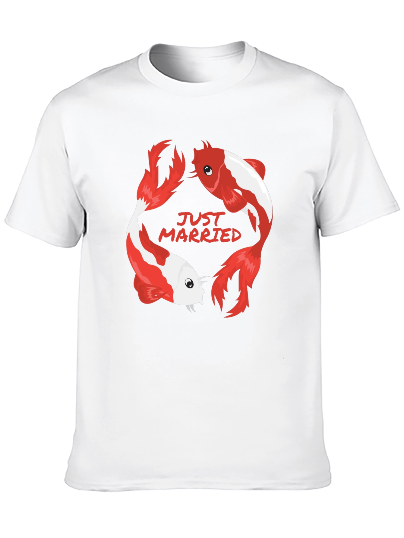 Just Married Koi Fish Graphic Tee - Black