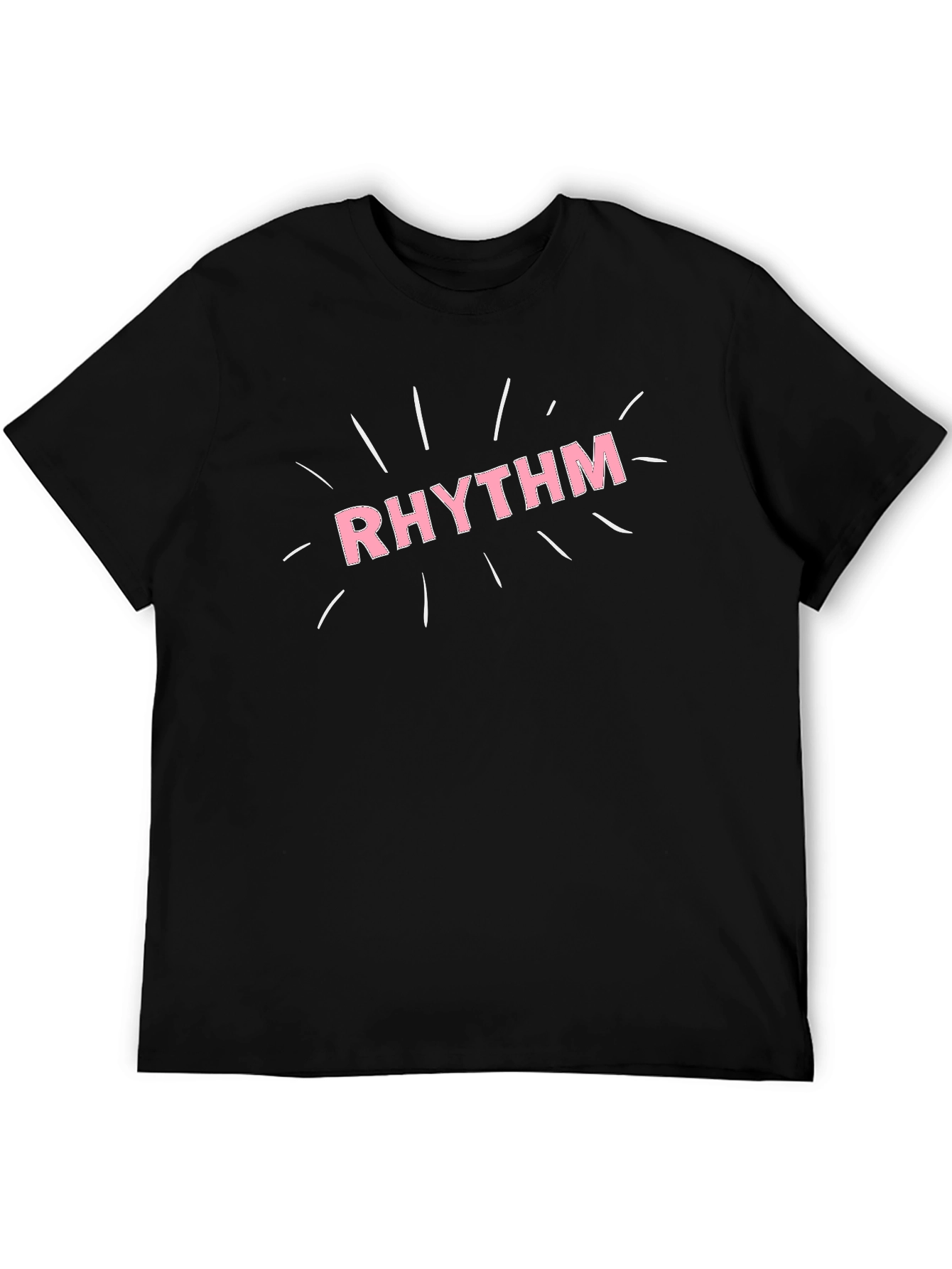 Rhythm Pink Text Black T-Shirt