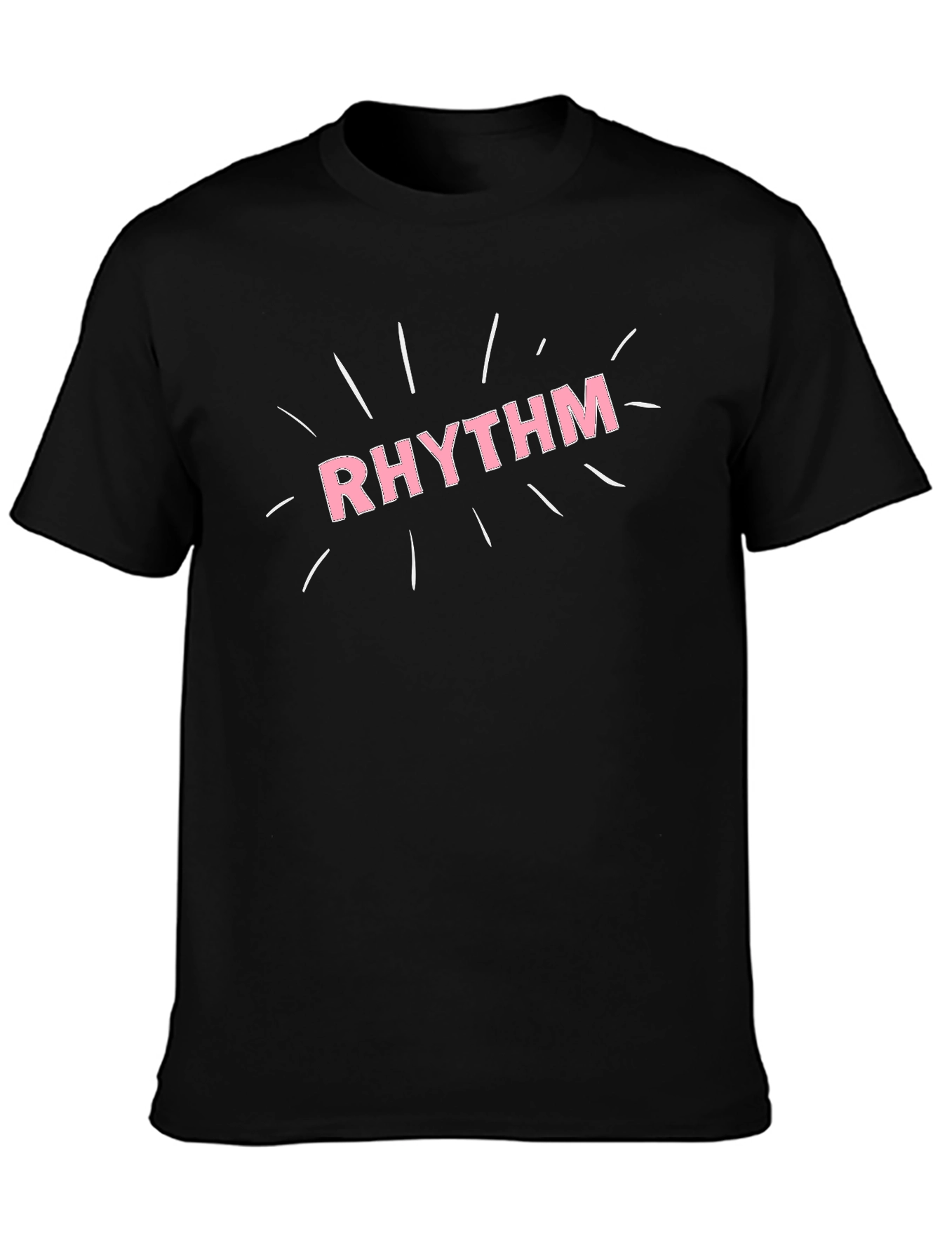 Rhythm Pink Text Black T-Shirt