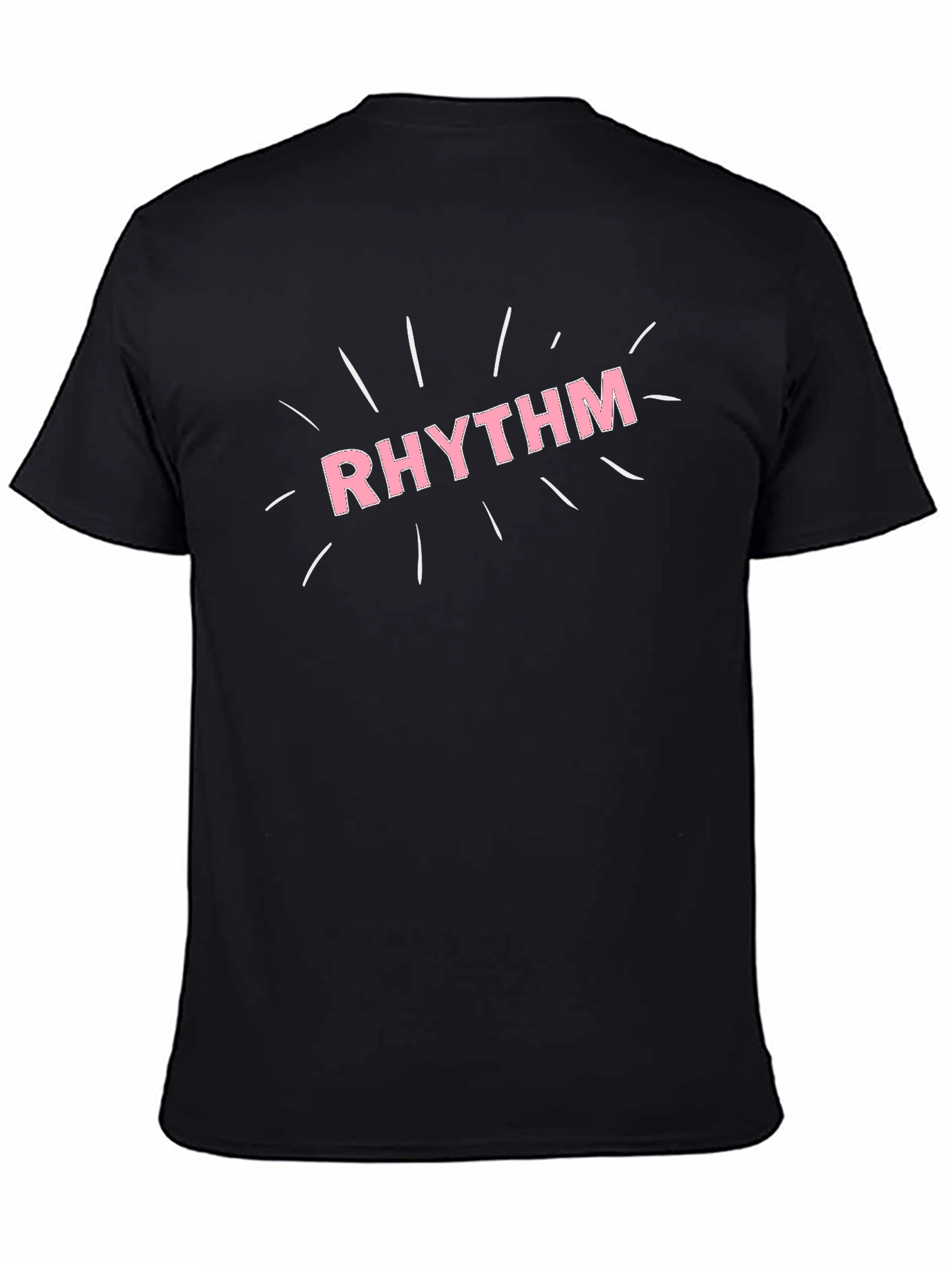 Rhythm Pink Text Black T-Shirt