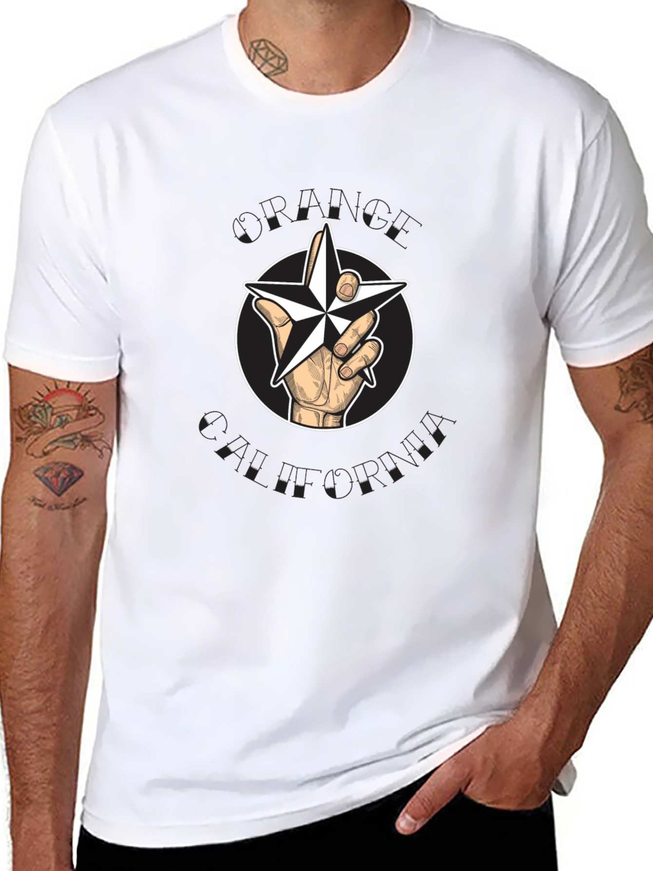 Hand Drawn Star T-Shirt - Black