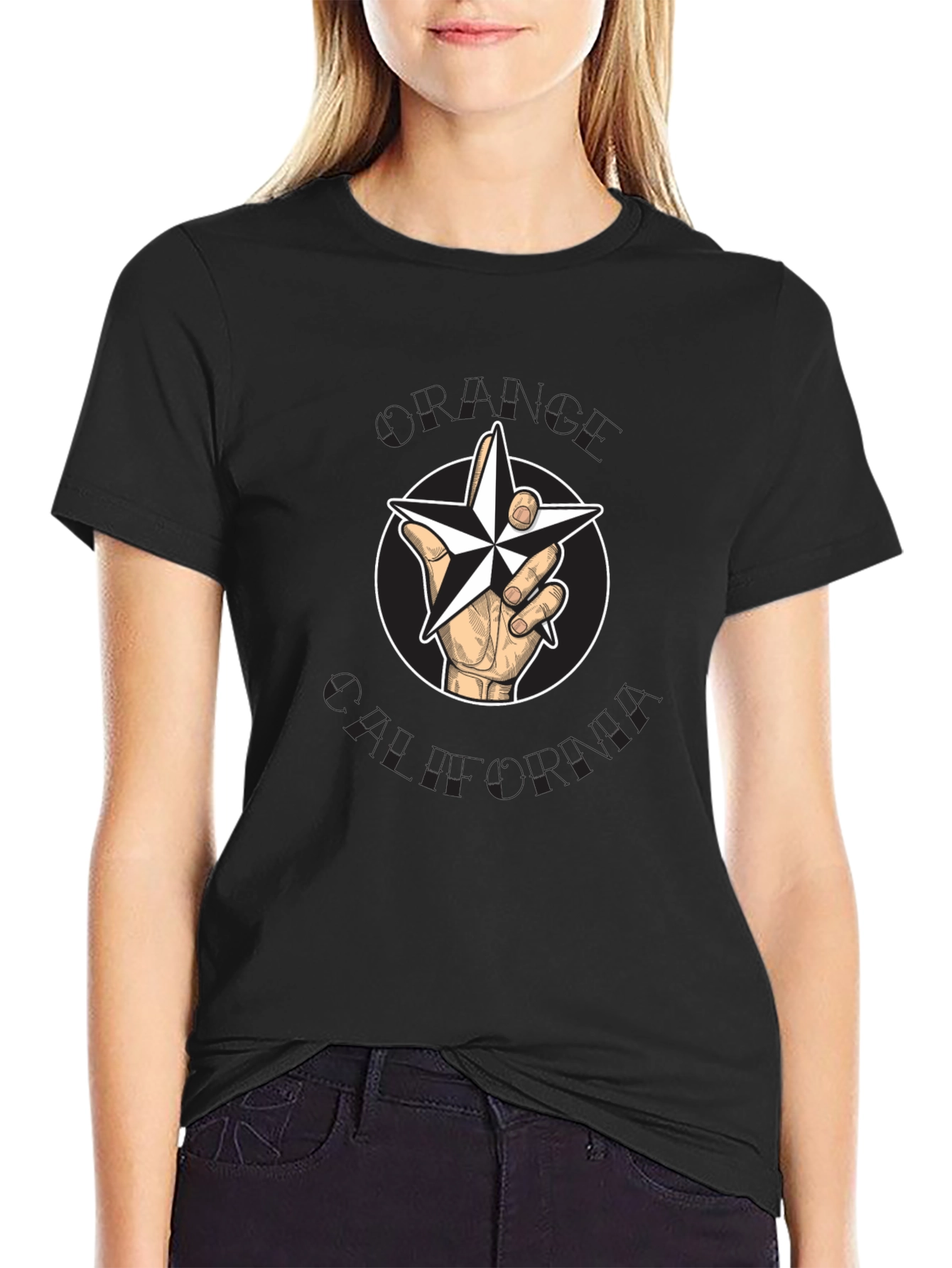Hand Drawn Star T-Shirt - Black