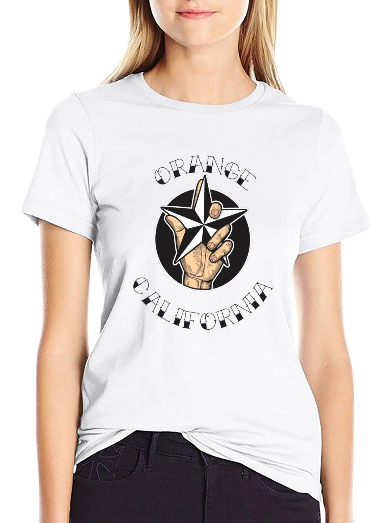 Hand Drawn Star T-Shirt - Black