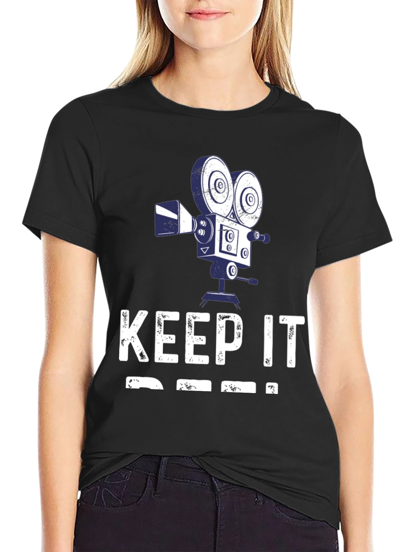Keep It Reel Mens Black T-Shirt Camera Design