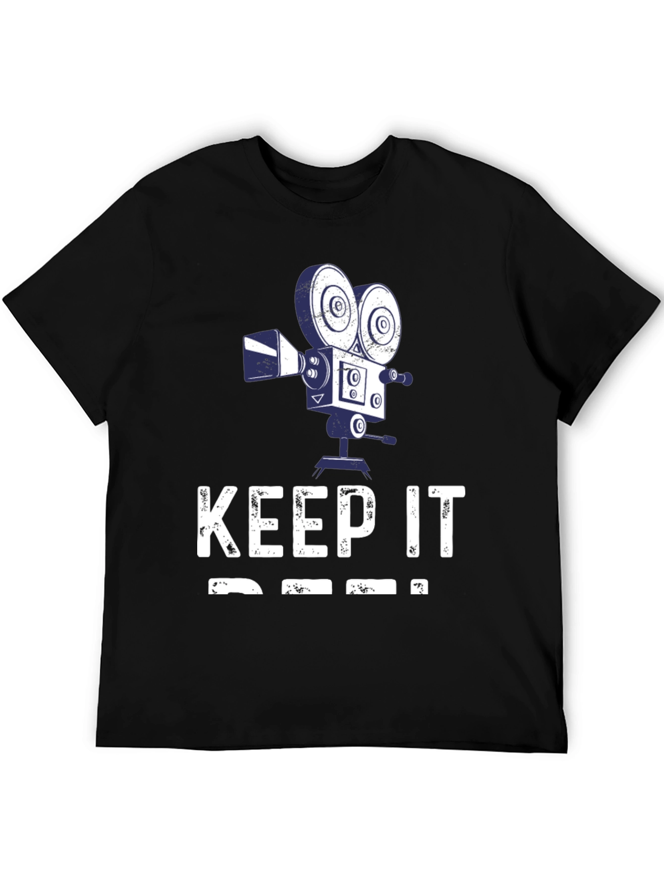 Keep It Reel Mens Black T-Shirt Camera Design
