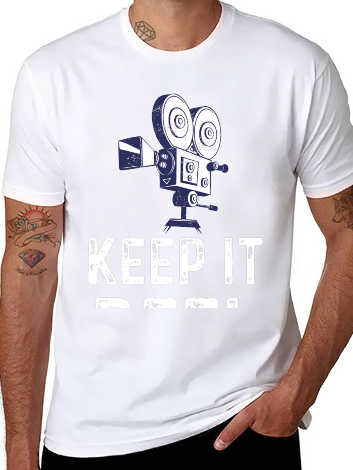 Keep It Reel Mens Black T-Shirt Camera Design