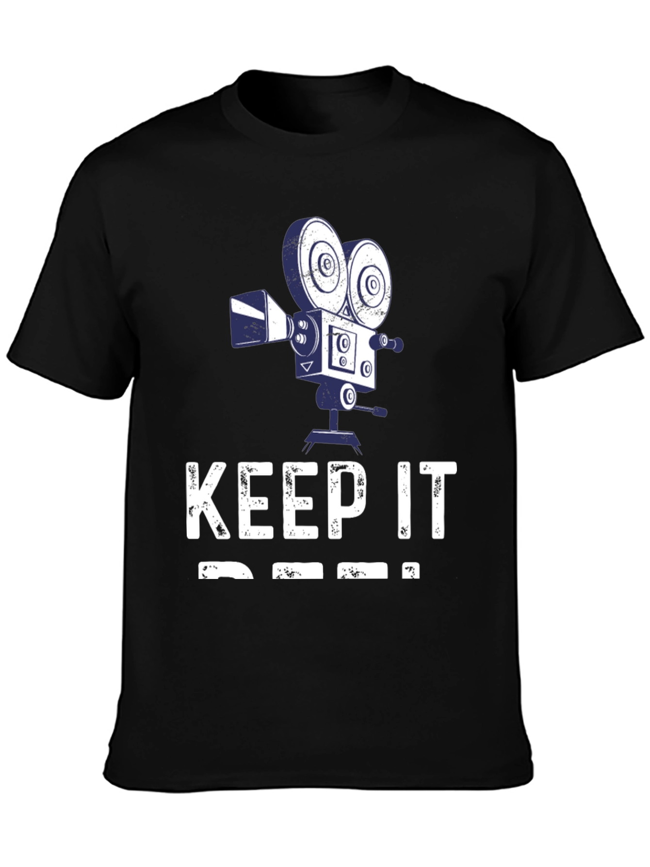 Keep It Reel Mens Black T-Shirt Camera Design