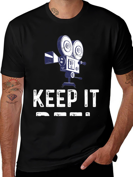 Keep It Reel Mens Black T-Shirt Camera Design