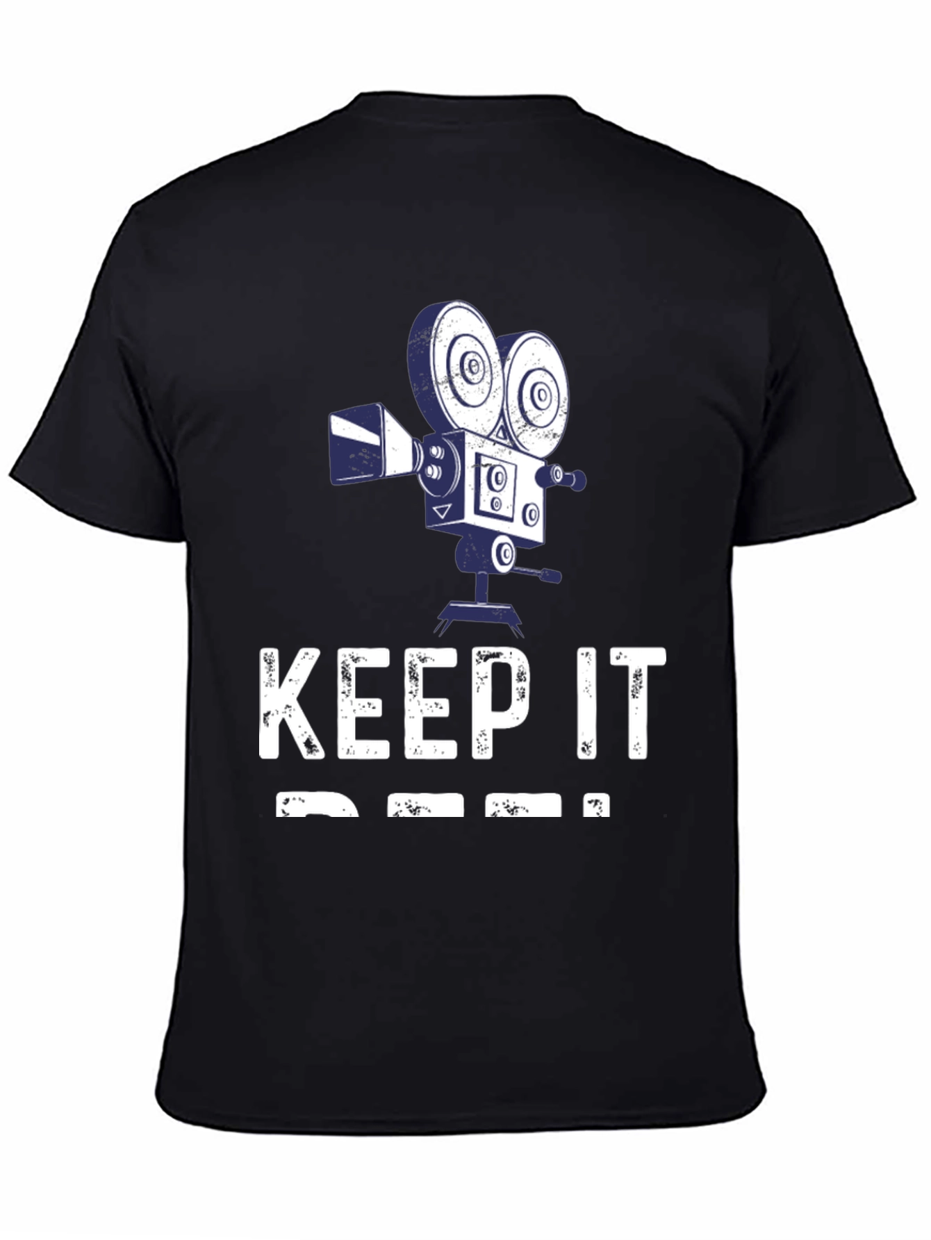 Keep It Reel Mens Black T-Shirt Camera Design