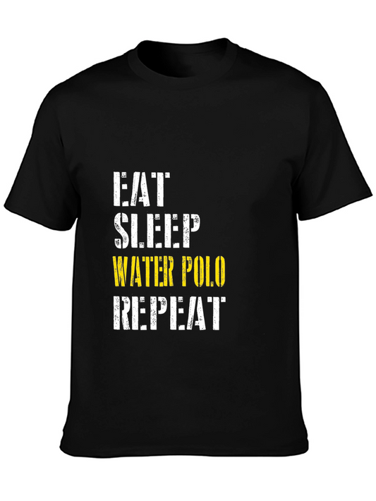 Eat Sleep Water Polo Repeat Black T-Shirt