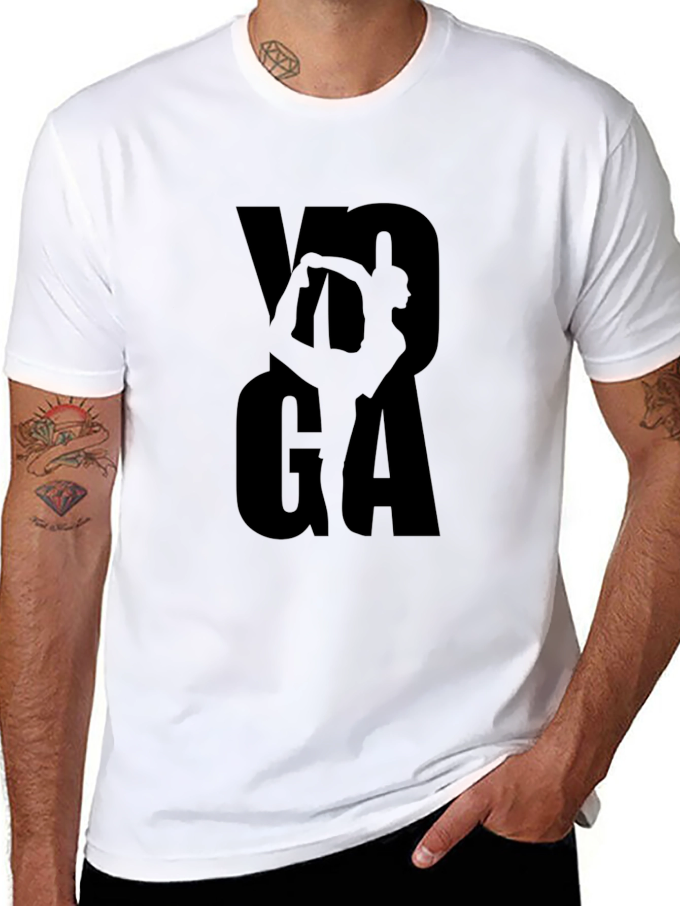 Yoga Pose Graphic Print Mens T-Shirt