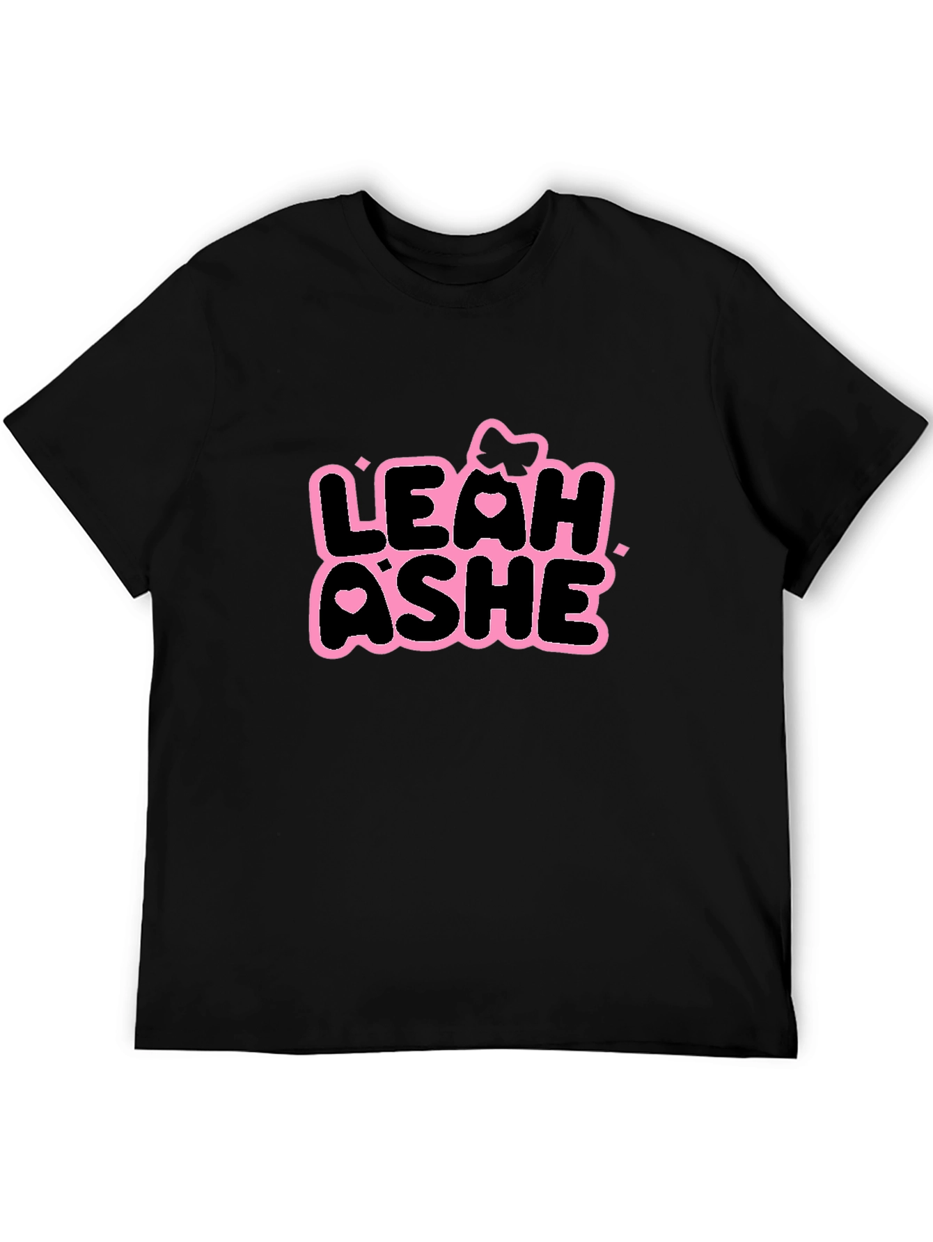 Leah Ashe Black T-Shirt - Graphic Print