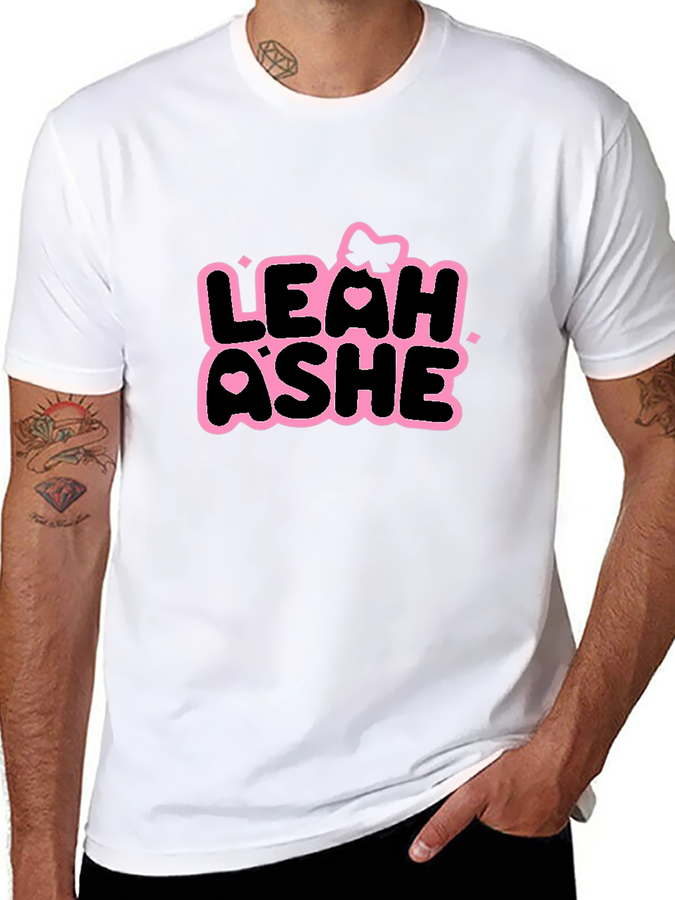 Leah Ashe Black T-Shirt - Graphic Print