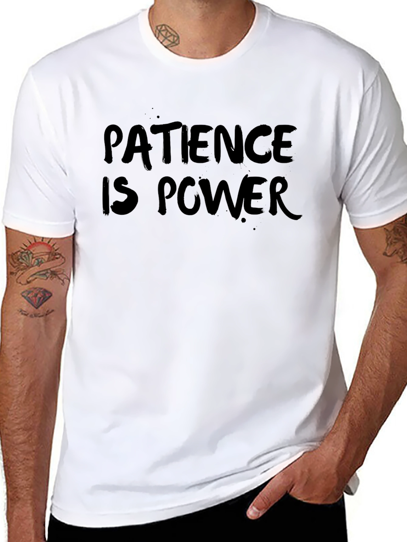 Patience is Power Black Graphic T-Shirt