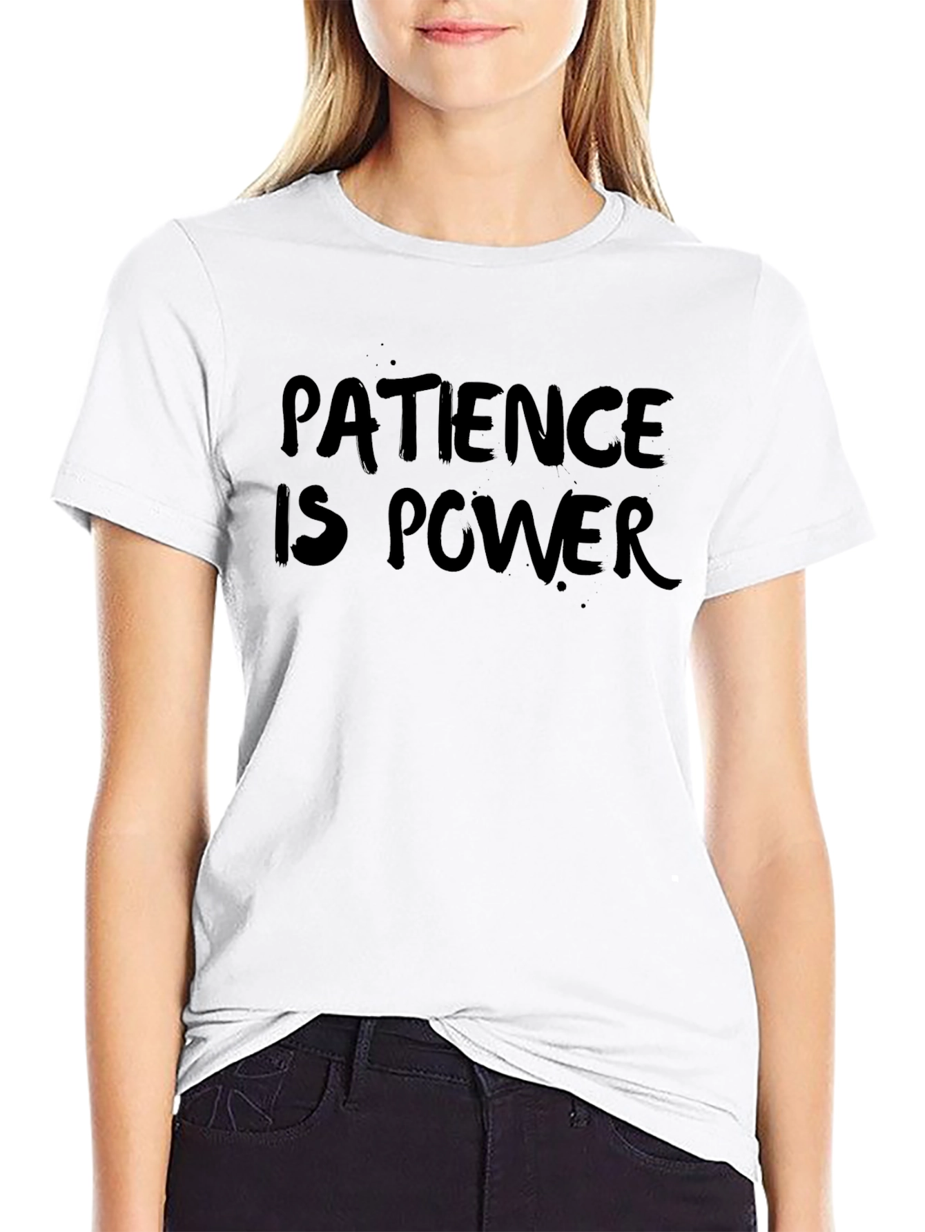 Patience is Power Black Graphic T-Shirt