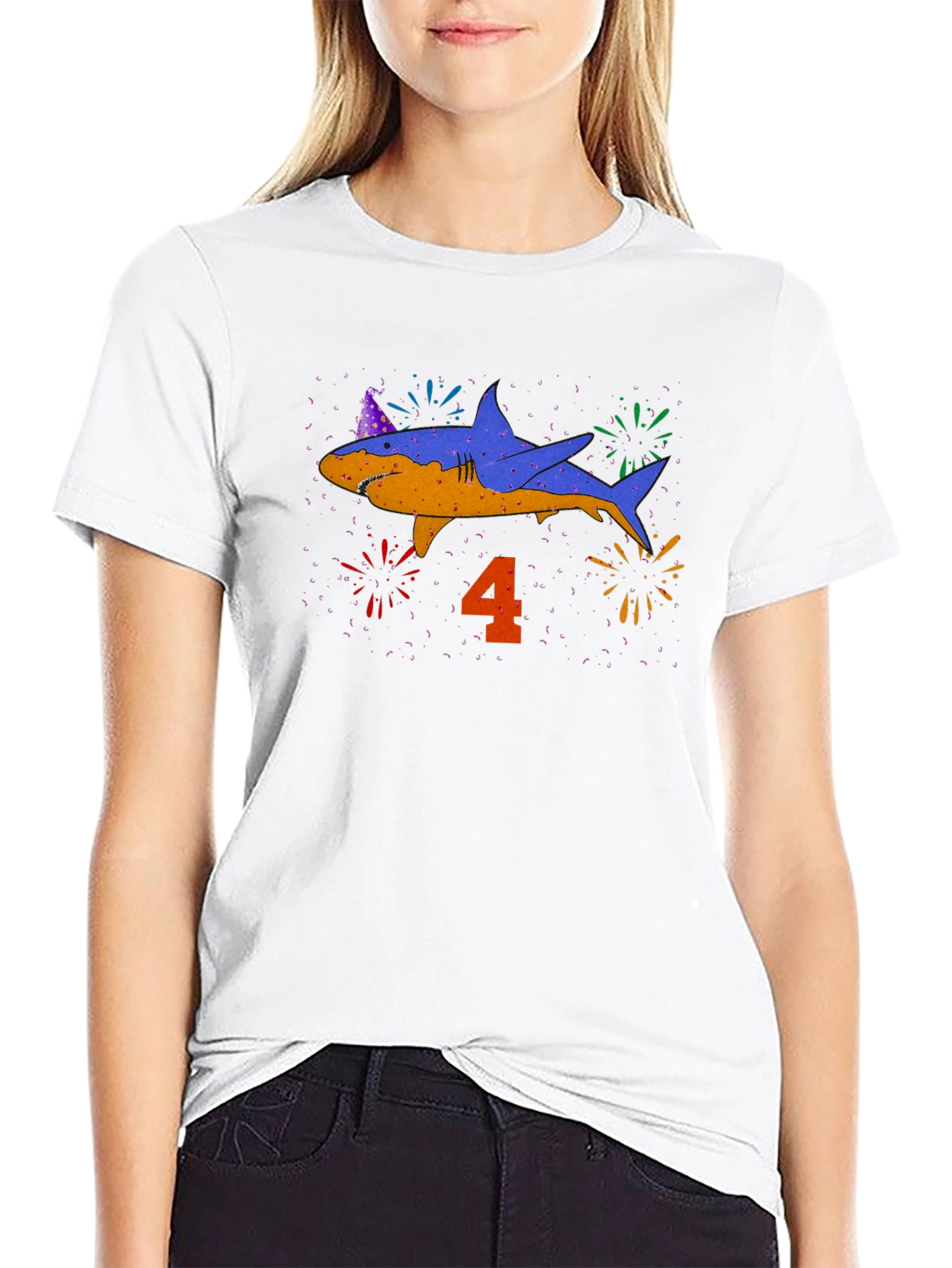 Shark Birthday 4th Party T-Shirt