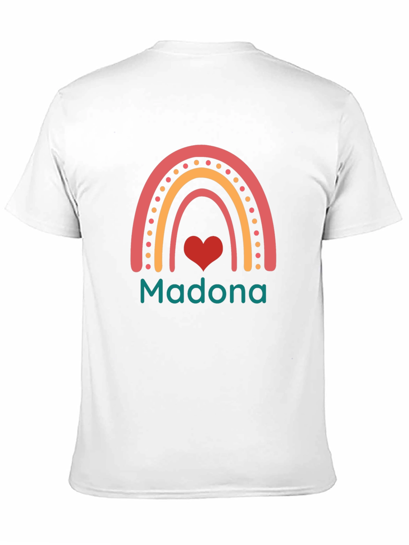 Madonna Rainbow Heart T-Shirt - Black Cotton Tee