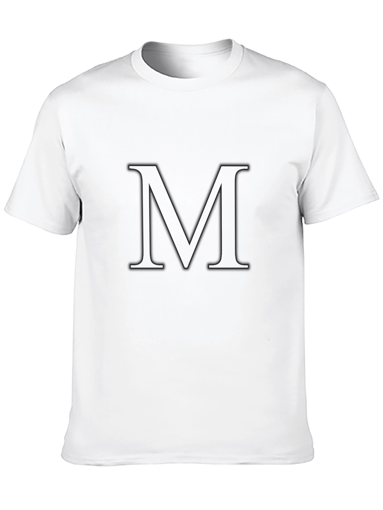 Mens Black T-Shirt with Embossed M
