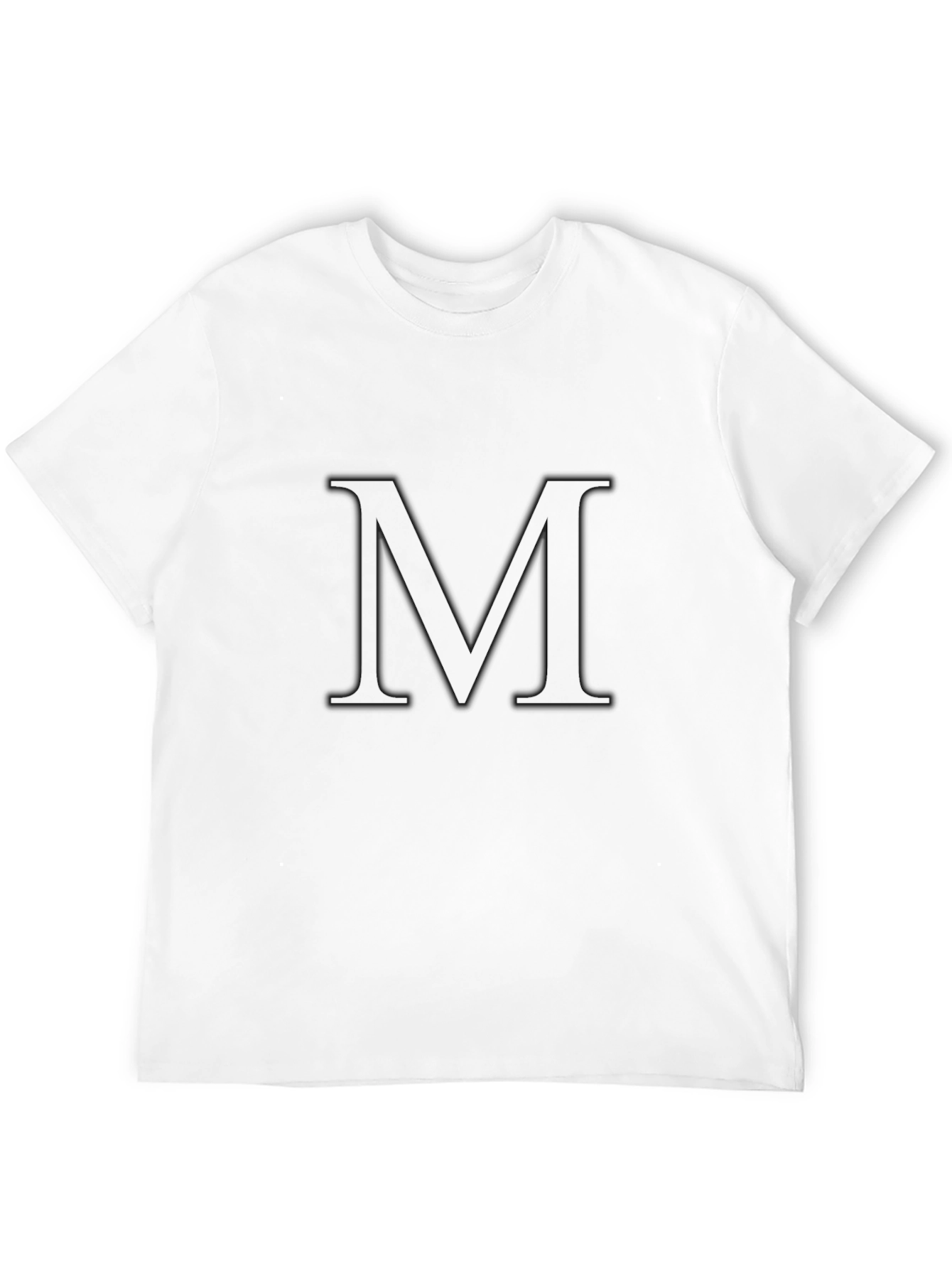 Mens Black T-Shirt with Embossed M