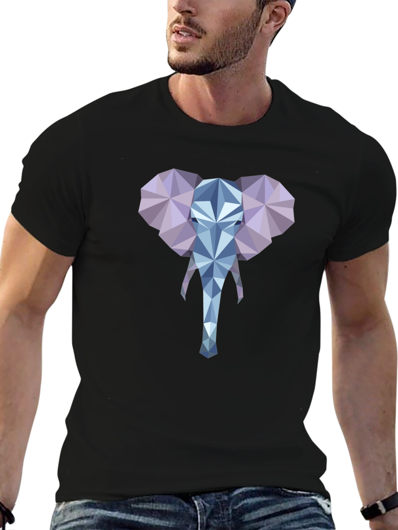 Geometric Elephant Tee - Modern Style