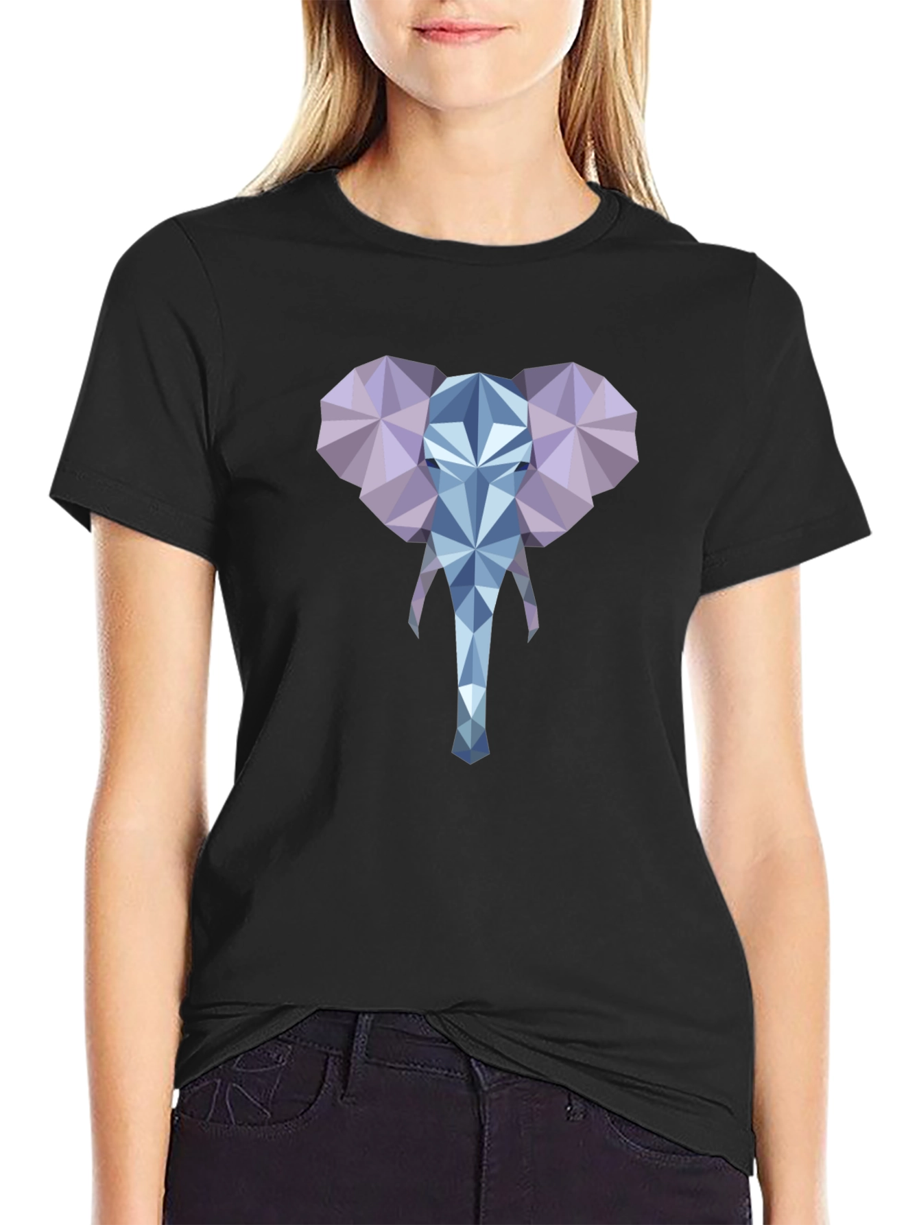 Geometric Elephant Tee - Modern Style