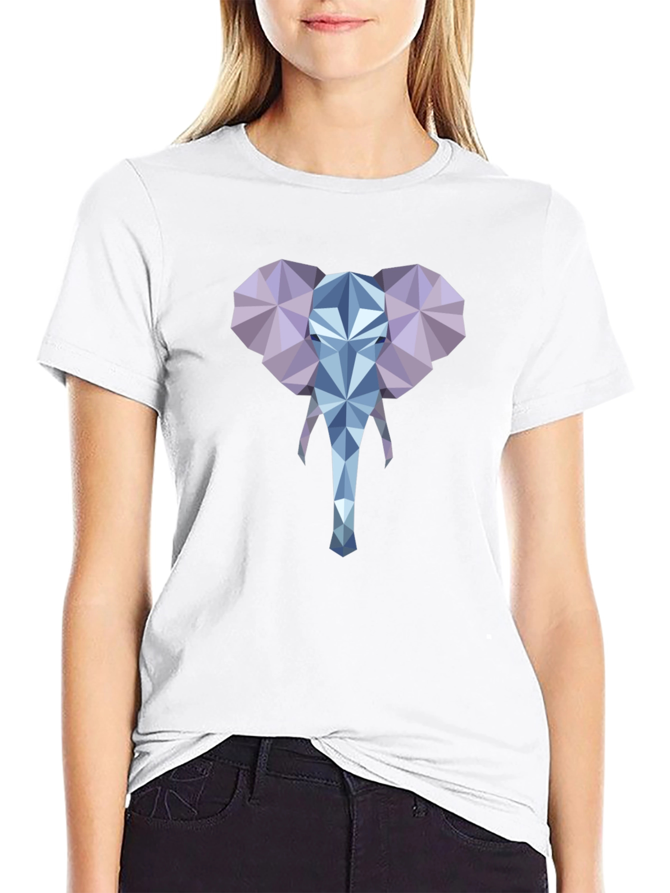 Geometric Elephant Tee - Modern Style