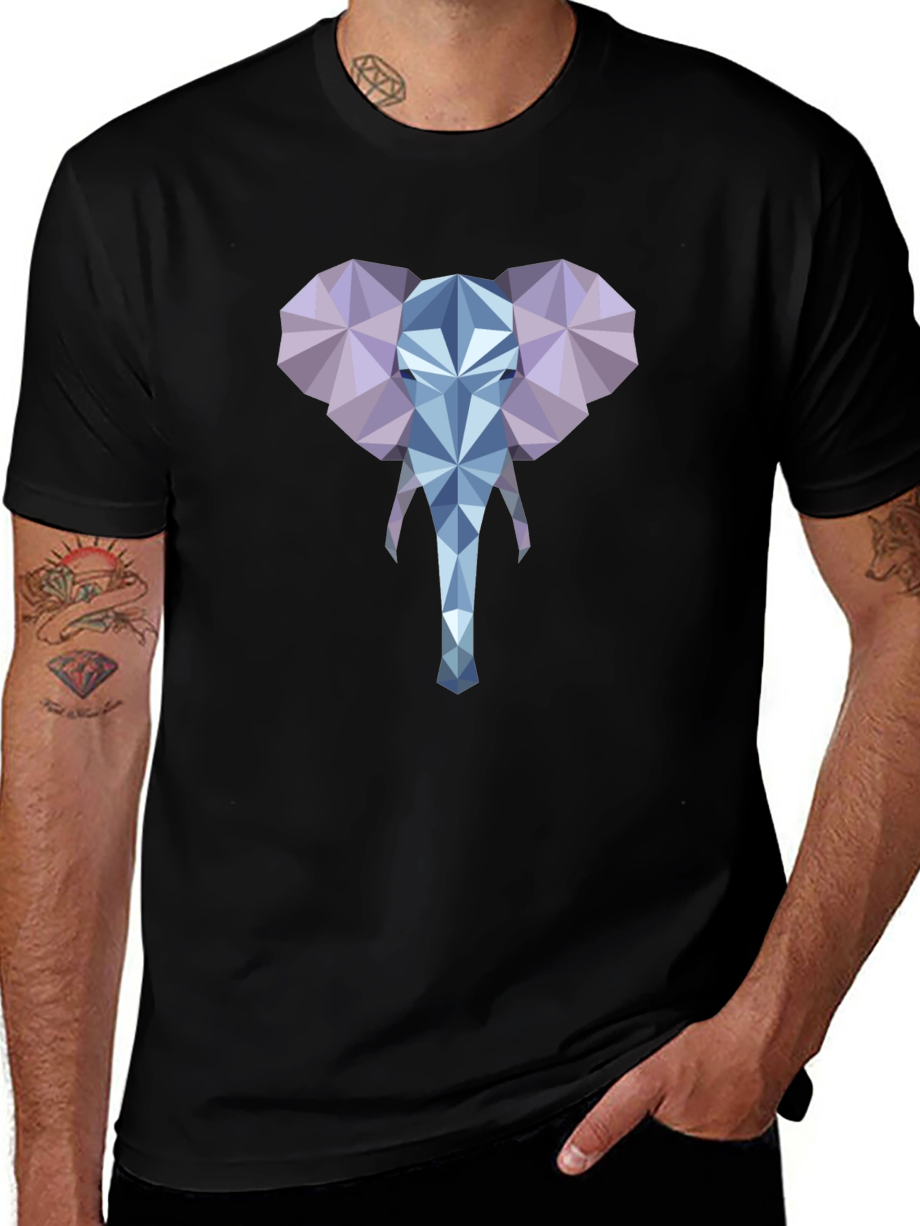 Geometric Elephant Tee - Modern Style