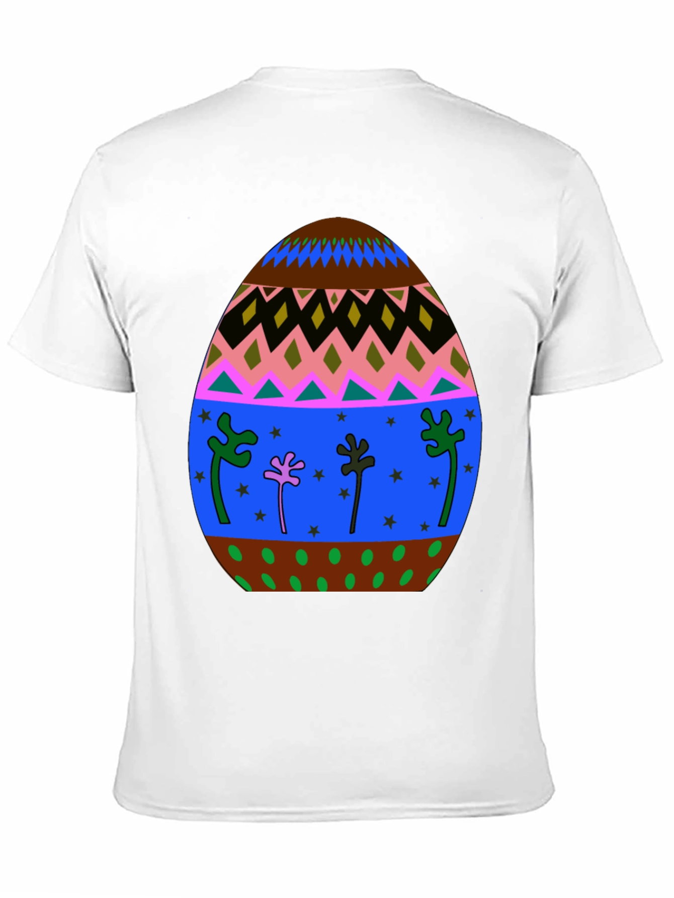 Festive Easter Egg Graphic Tee - Black Cotton