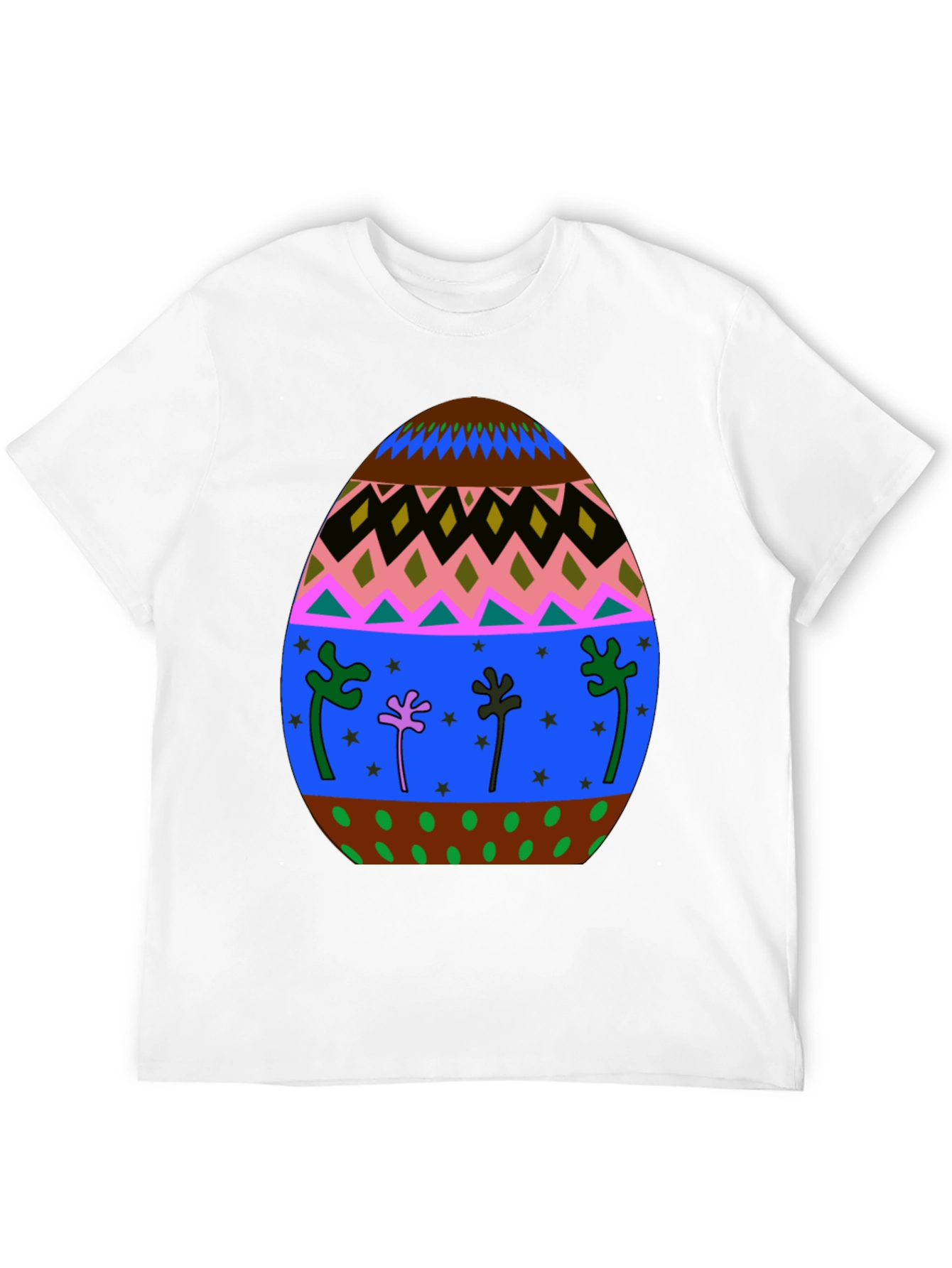 Festive Easter Egg Graphic Tee - Black Cotton