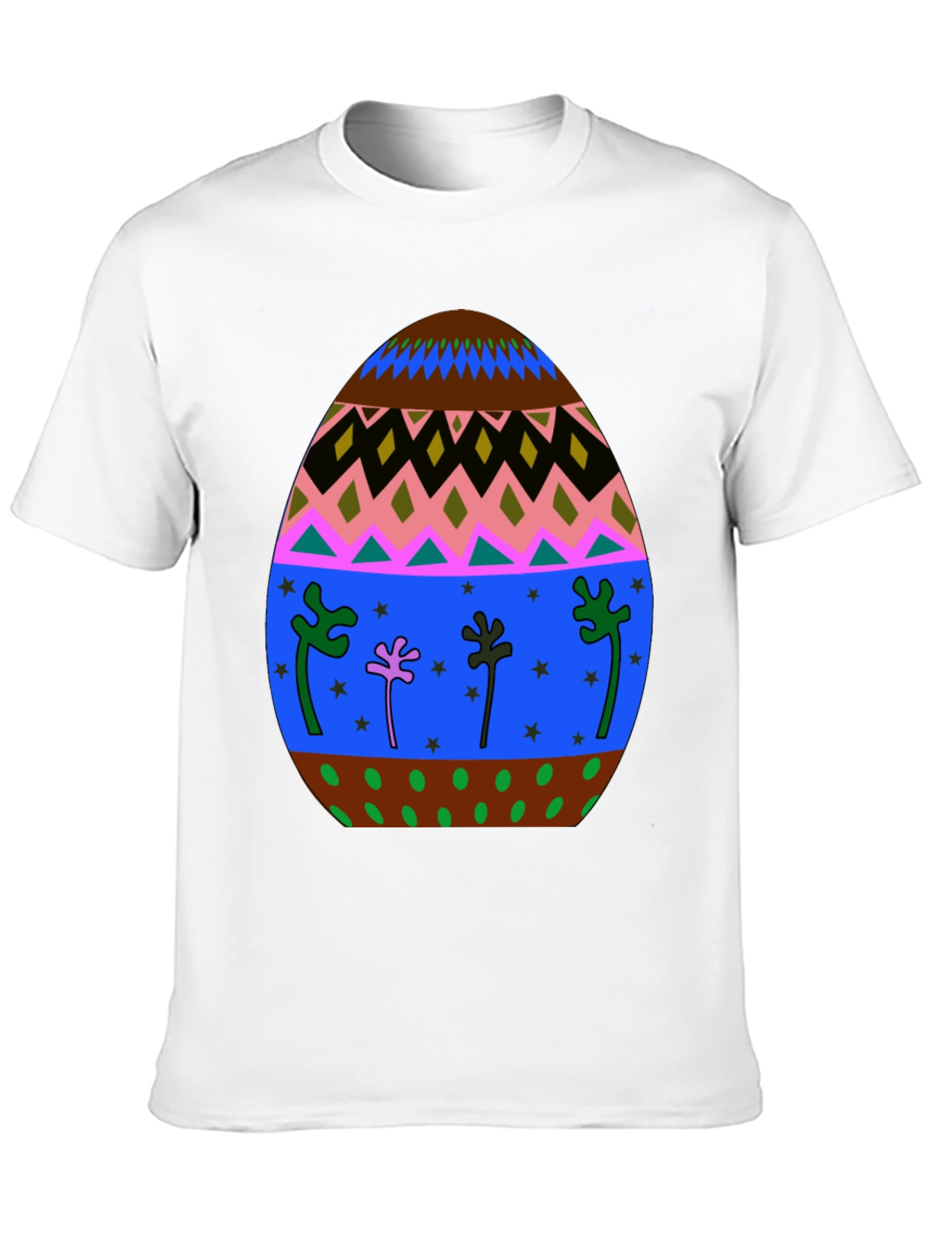Festive Easter Egg Graphic Tee - Black Cotton