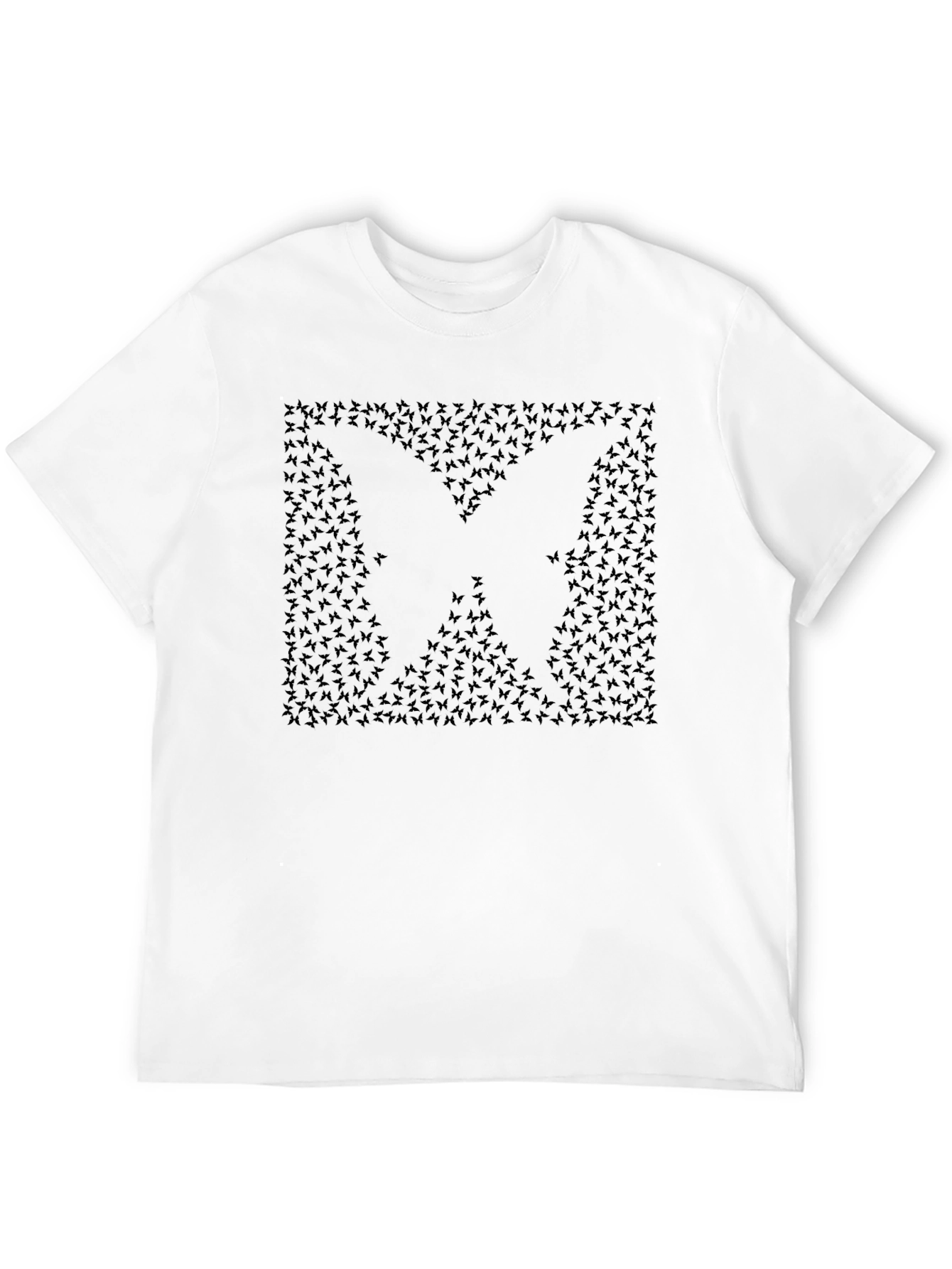 Butterfly Silhouette Graphic Tee - Black