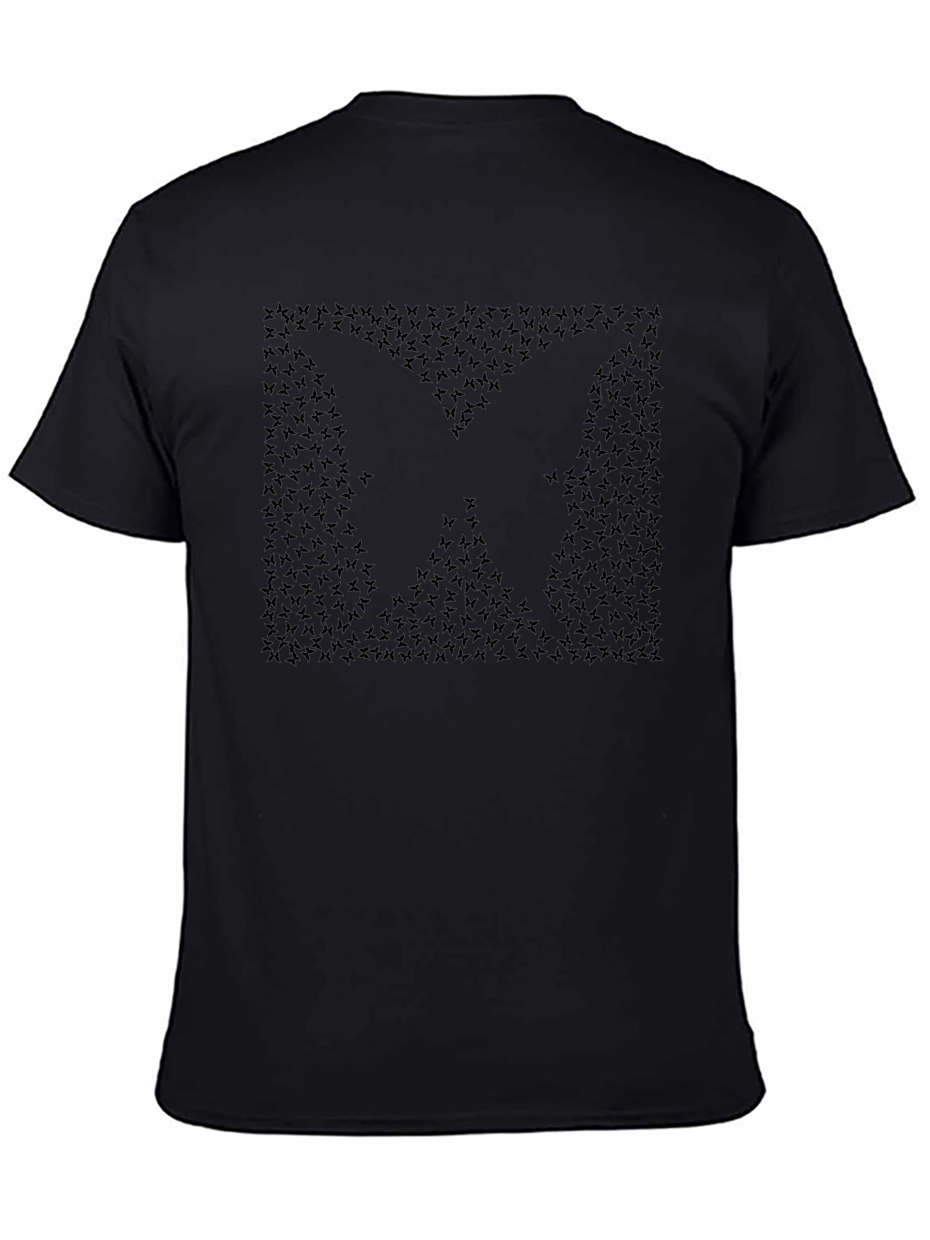 Butterfly Silhouette Graphic Tee - Black