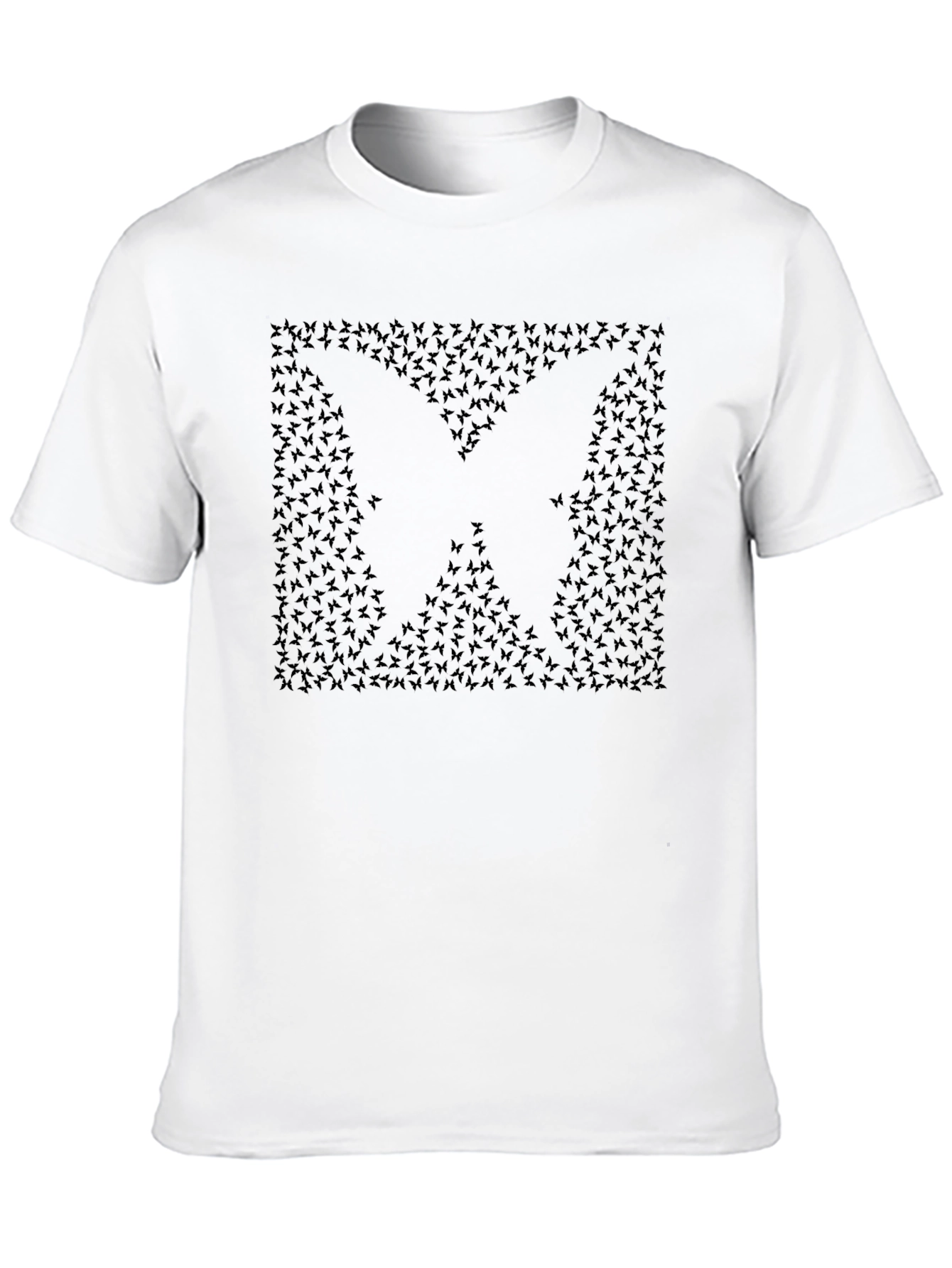 Butterfly Silhouette Graphic Tee - Black