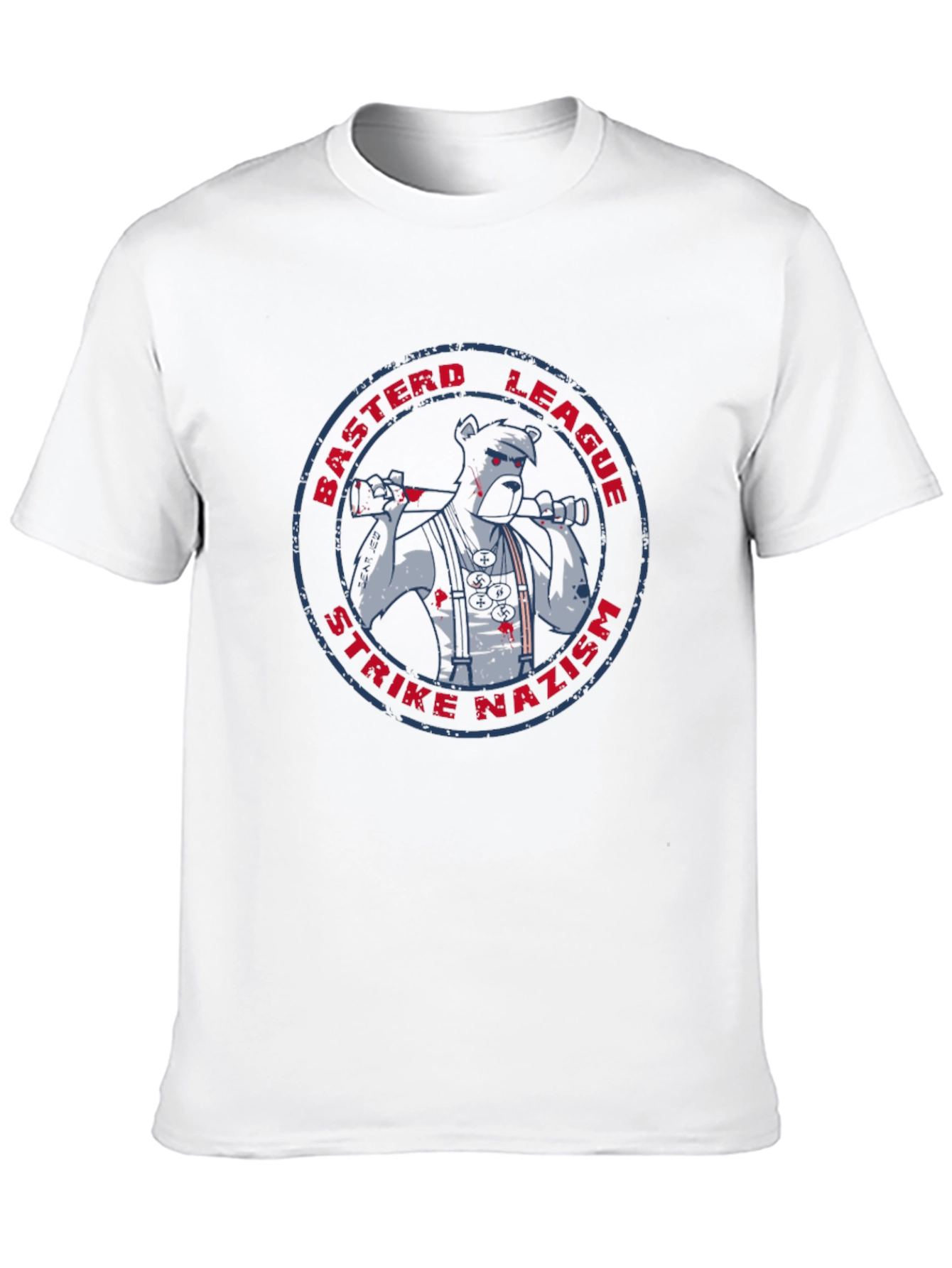 Bastard League Strike Nazism Graphic Tee - Anti-Fascist T-Shirt