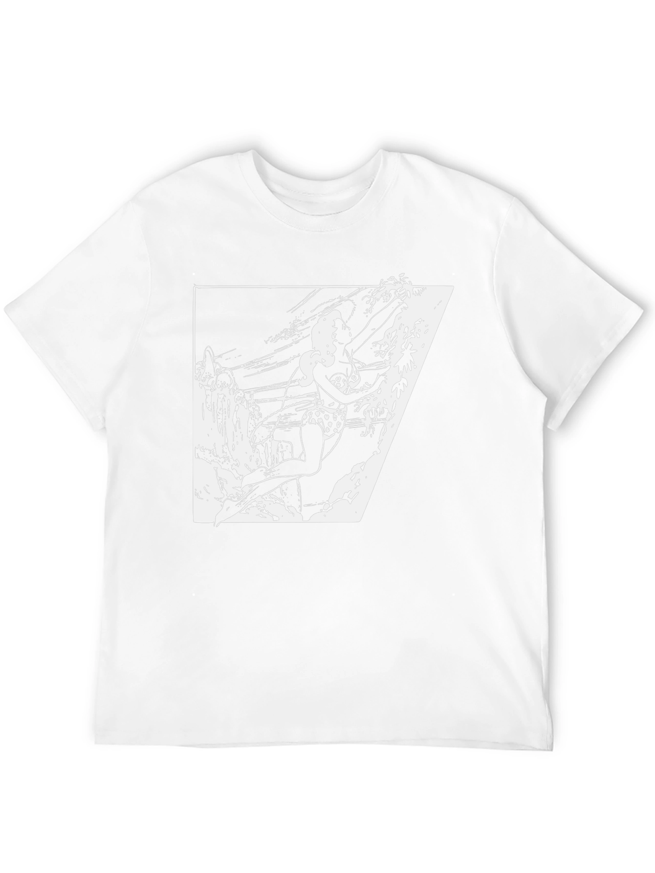Black T-Shirt with White Jungle Girl Graphic