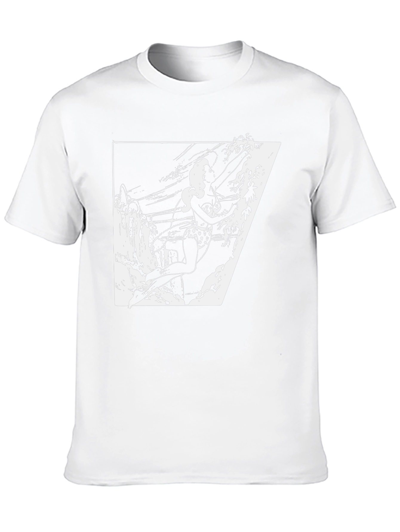 Black T-Shirt with White Jungle Girl Graphic