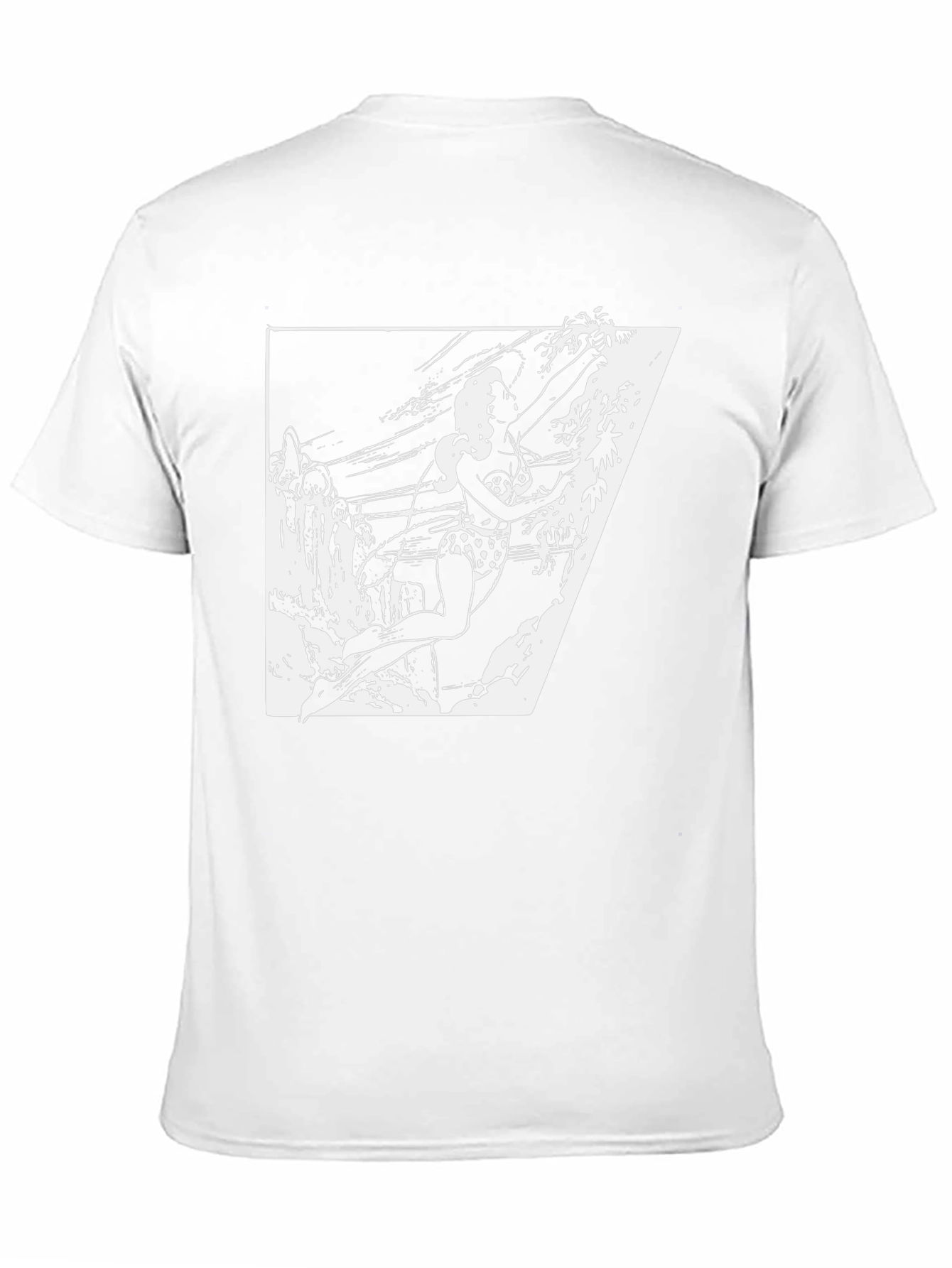 Black T-Shirt with White Jungle Girl Graphic