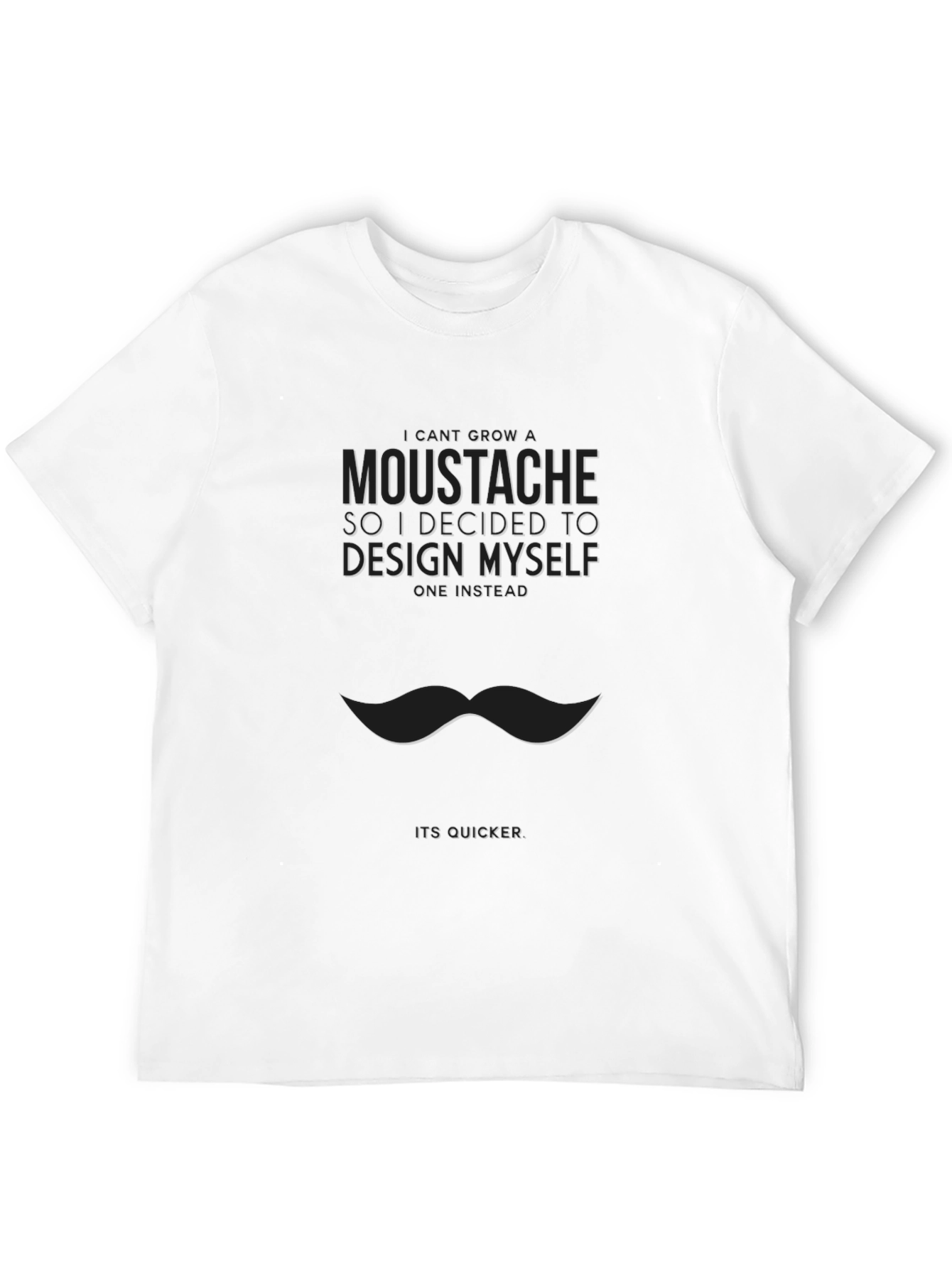 Moustache Design T-Shirt - Funny Graphic Tee
