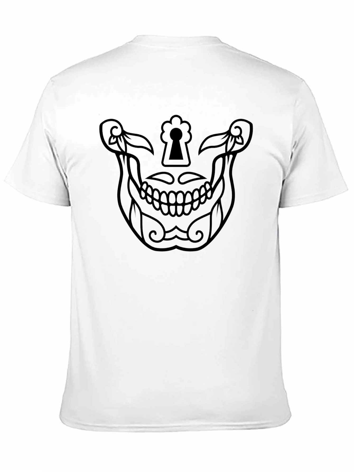 Skull Keyhole Graphic Tee - Mens Black T-Shirt
