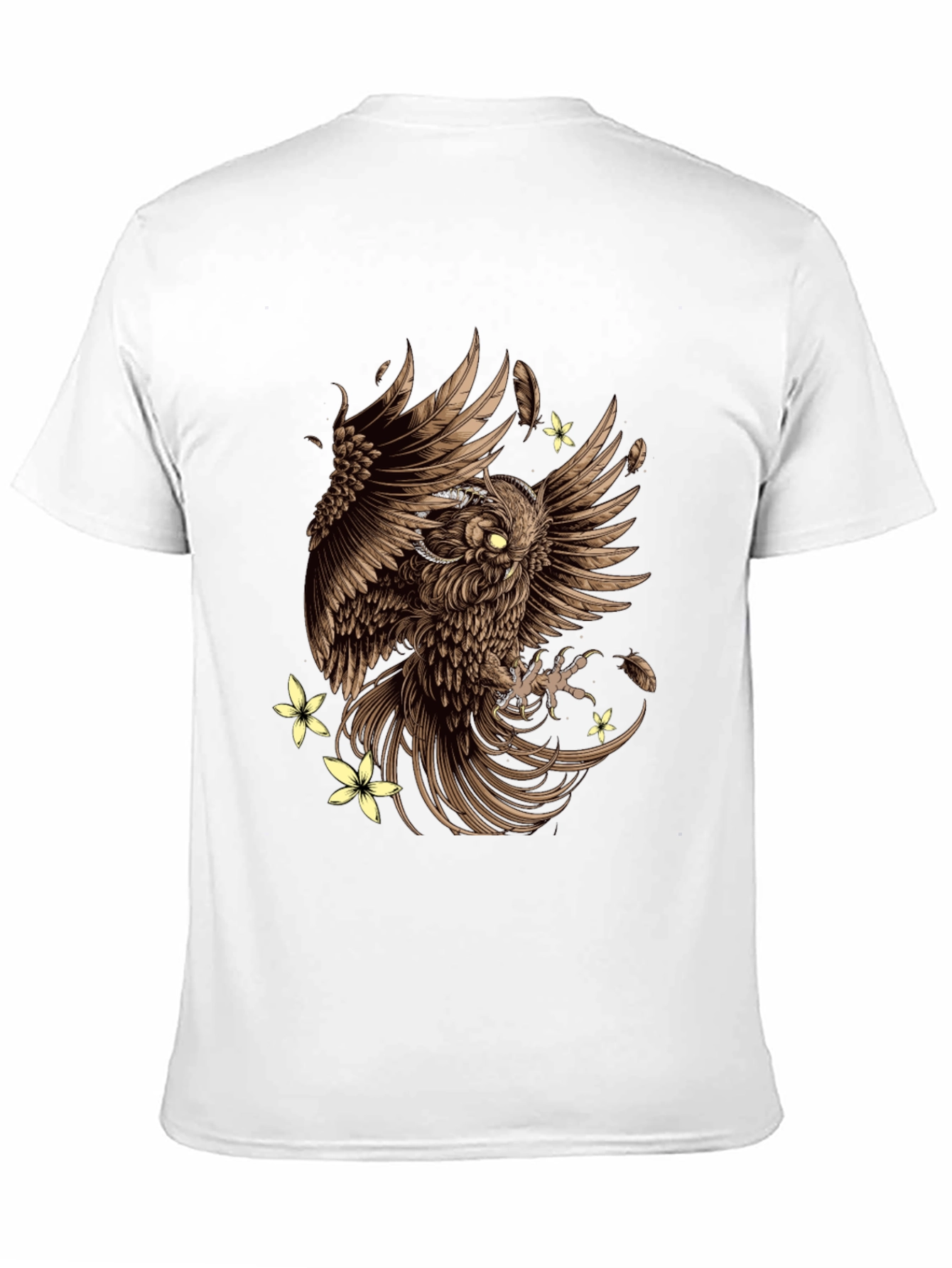 Owl & Flowers Graphic Tee - Mens Black T-Shirt