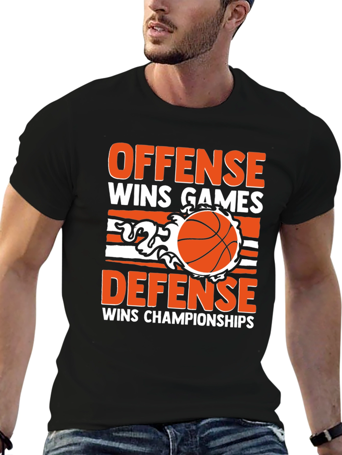 Offense Defense Basketball Graphic T-Shirt