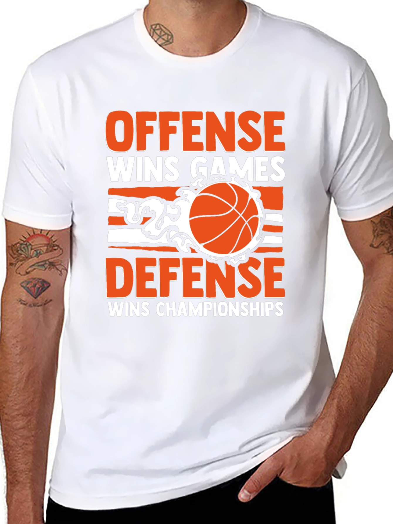 Offense Defense Basketball Graphic T-Shirt