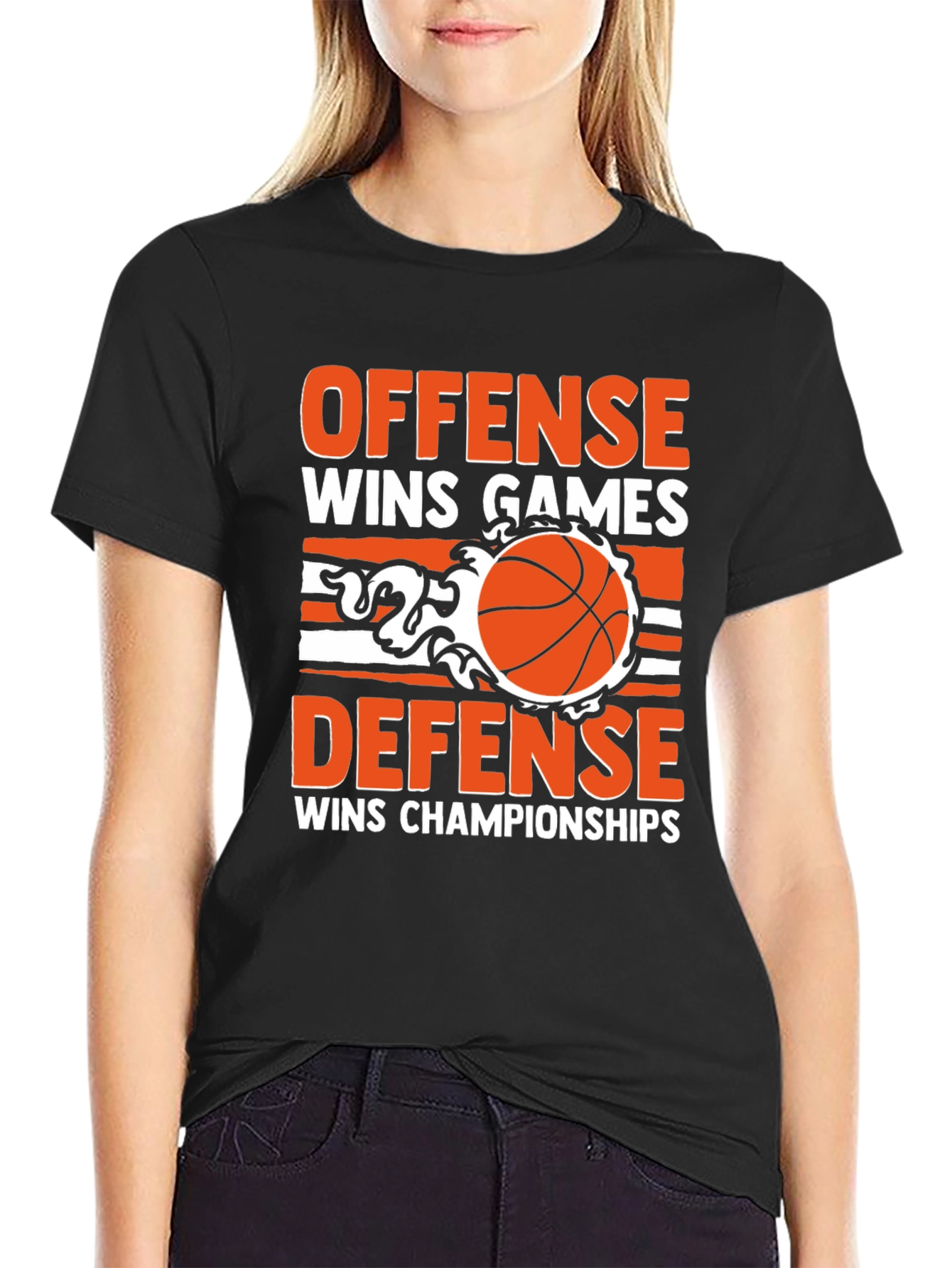 Offense Defense Basketball Graphic T-Shirt