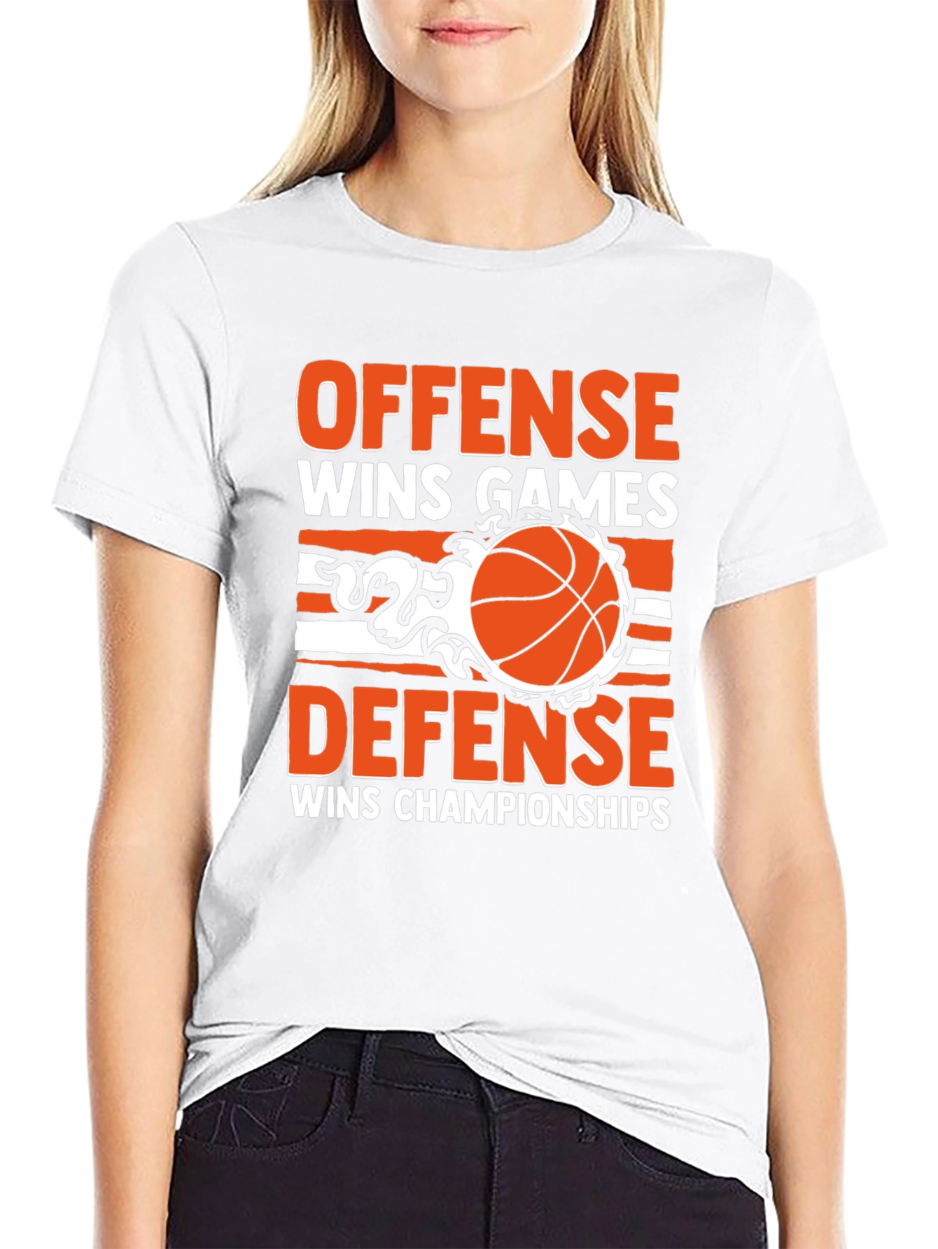 Offense Defense Basketball Graphic T-Shirt