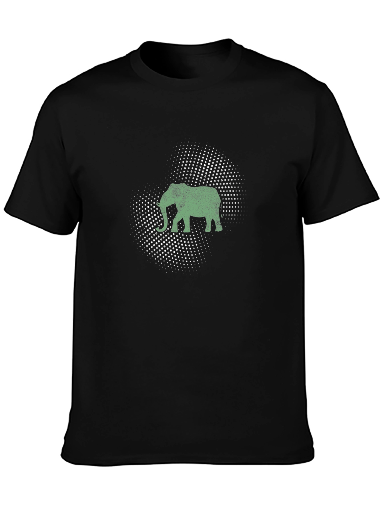 Elephant Graphic Black T-Shirt - Mens Casual Tee