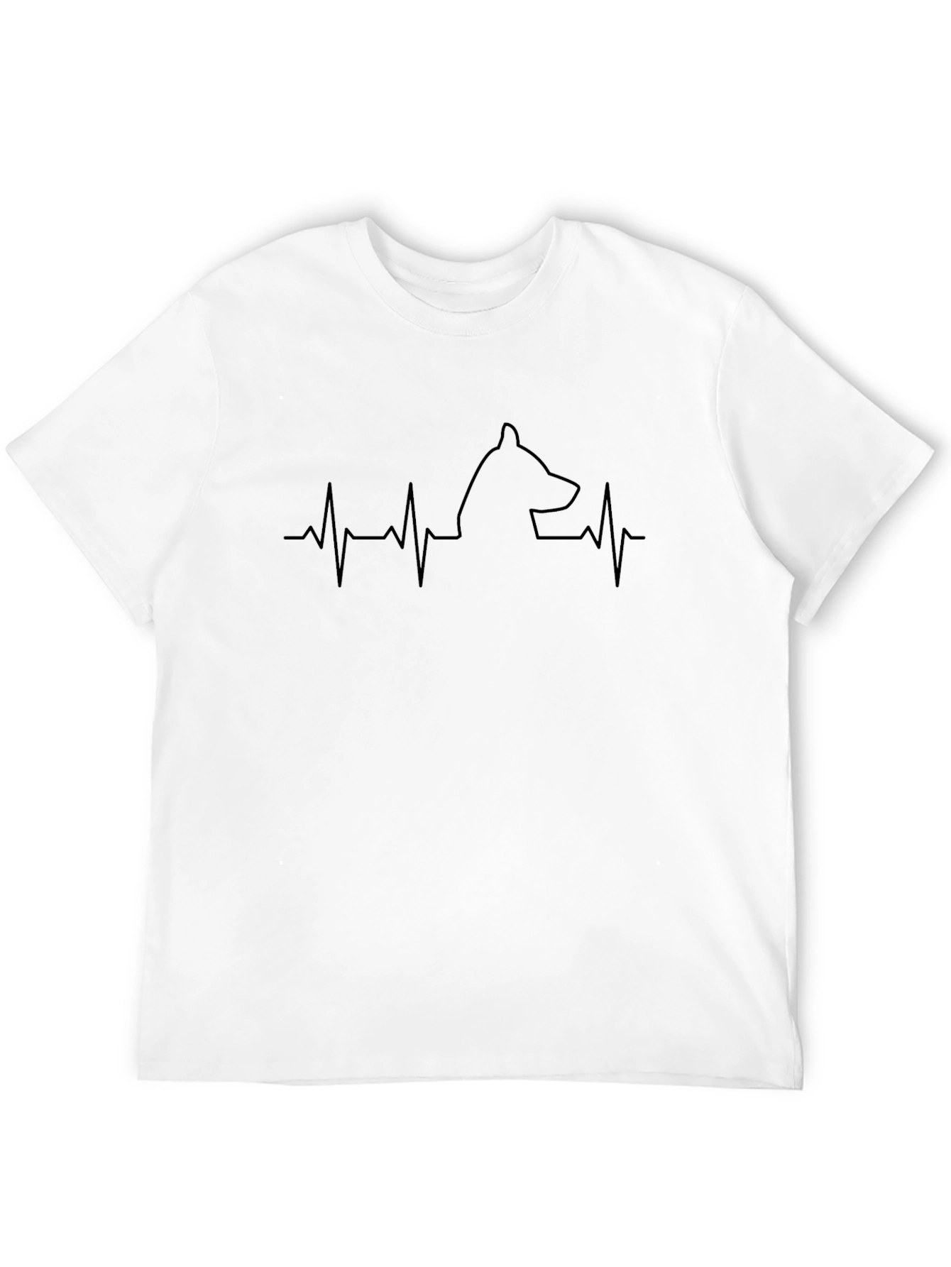 Dog Heartbeat T-Shirt - Mens Black Tee