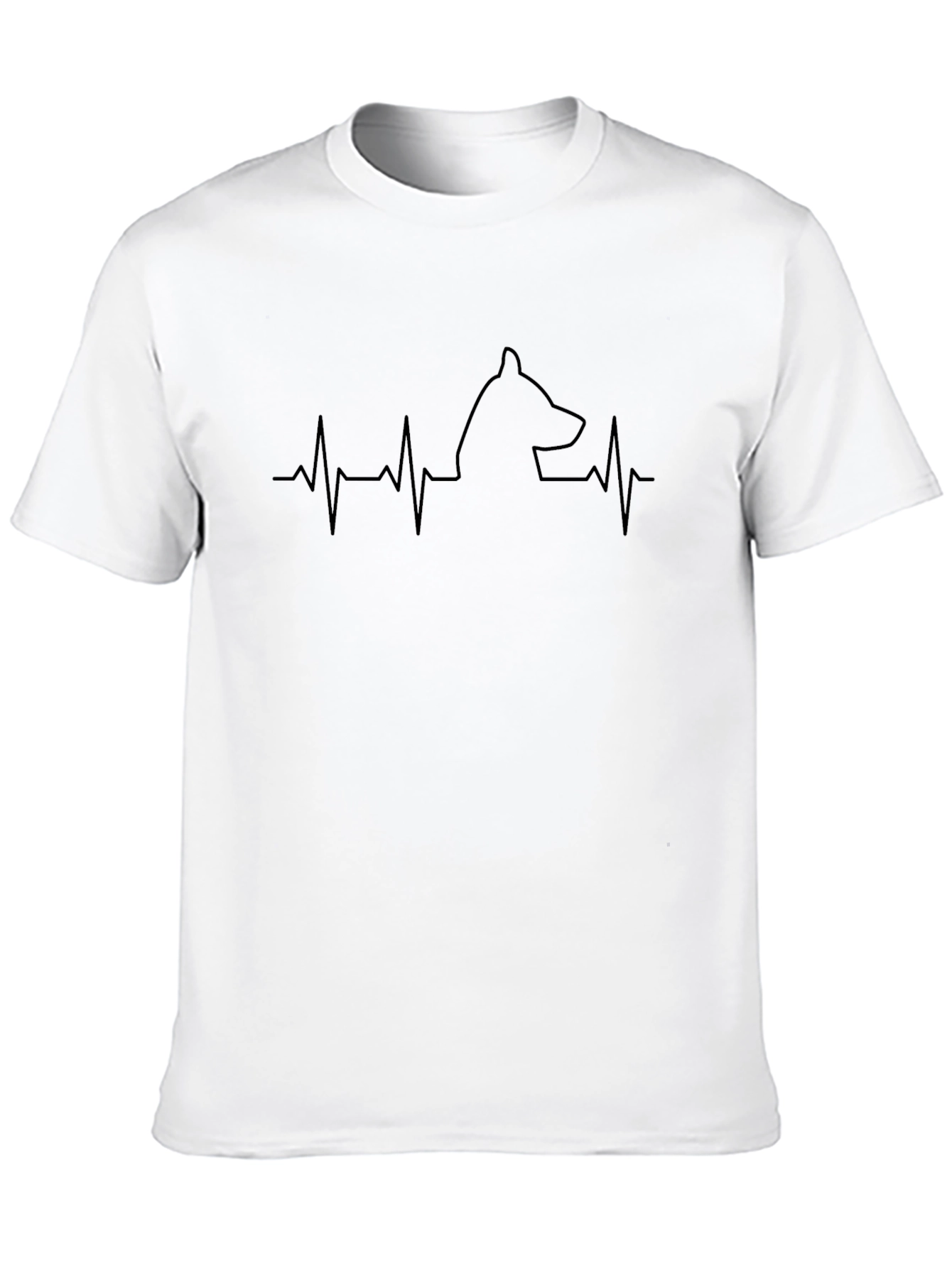 Dog Heartbeat T-Shirt - Mens Black Tee
